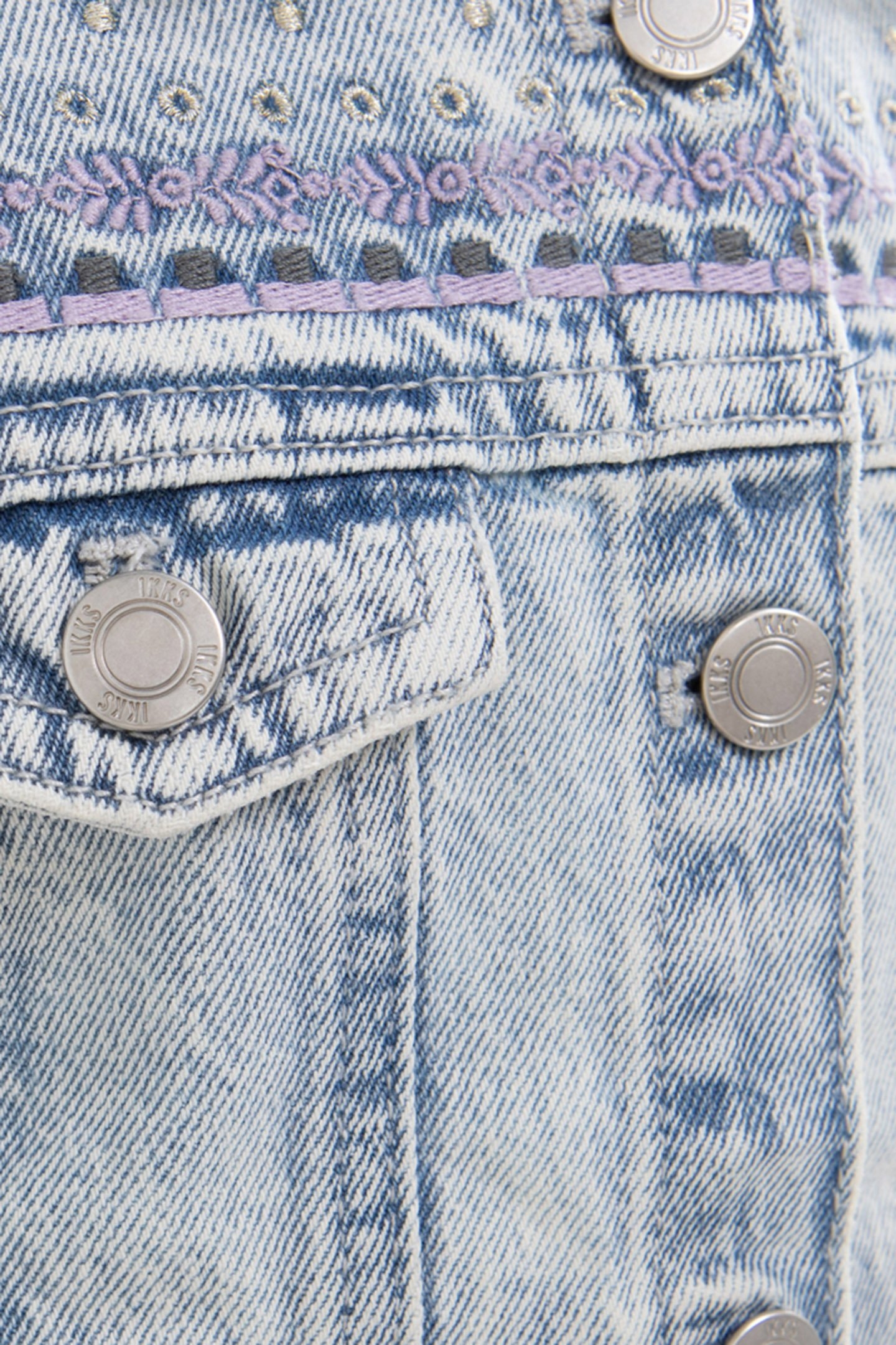 GIRLS’ FADED BLUE DENIM JACKET WITH EMBROIDERY 5
