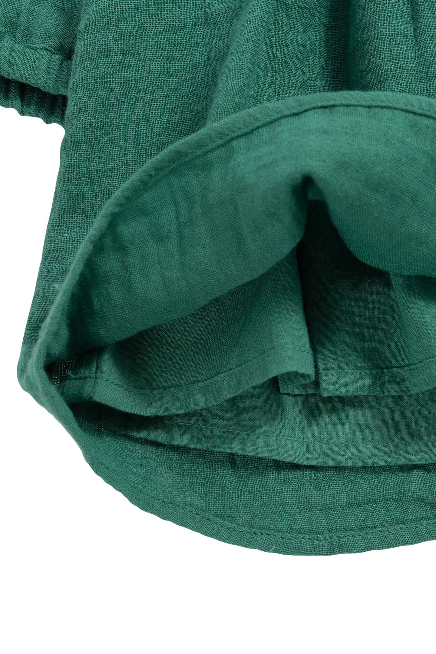 BABY GIRL GREEN DRESS WITH EMBROIDERED NECKLINE 4