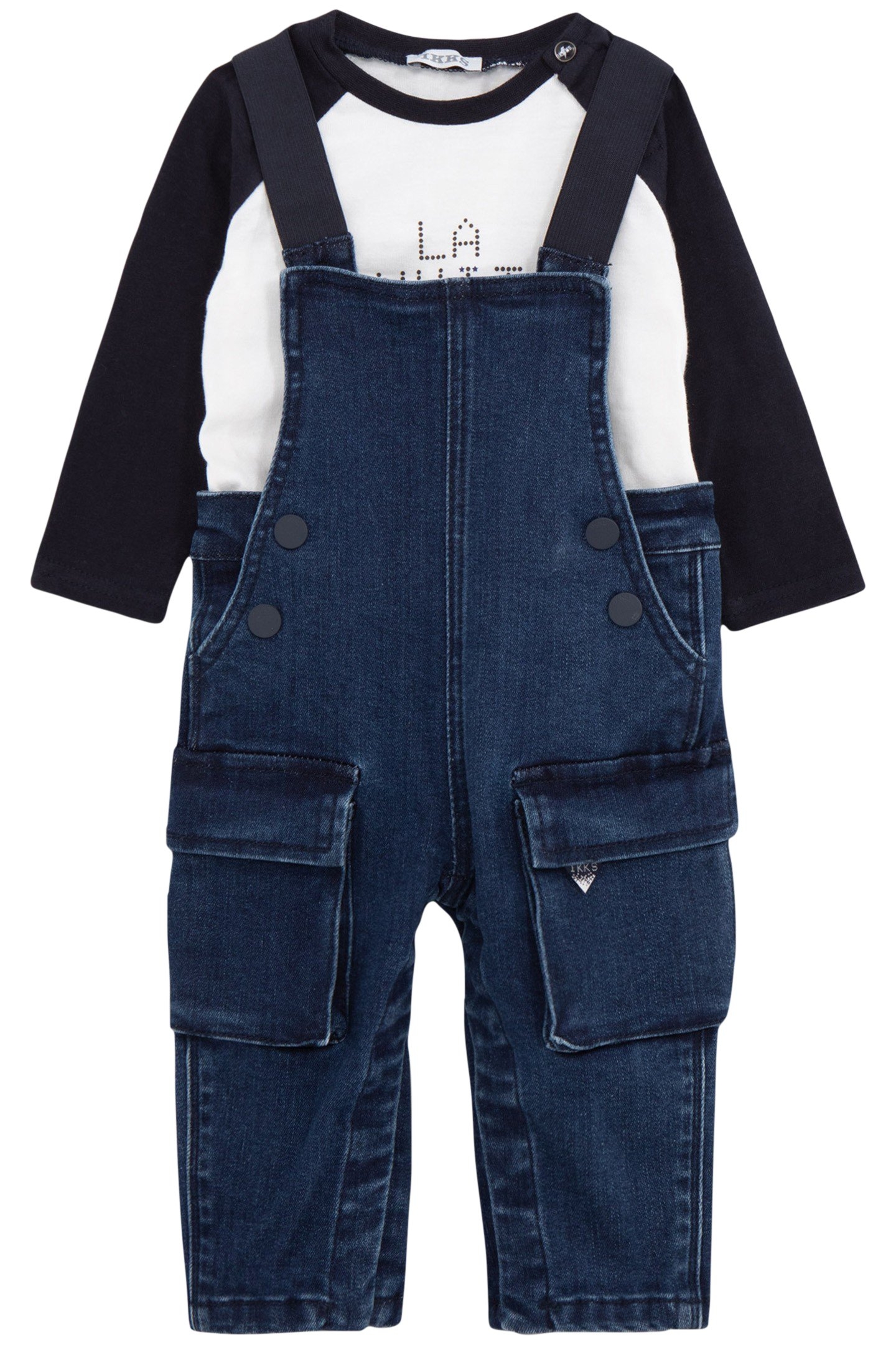 BABY BOY 2-IN-1 T-SHIRT AND DENIM OVERALLS SET 2