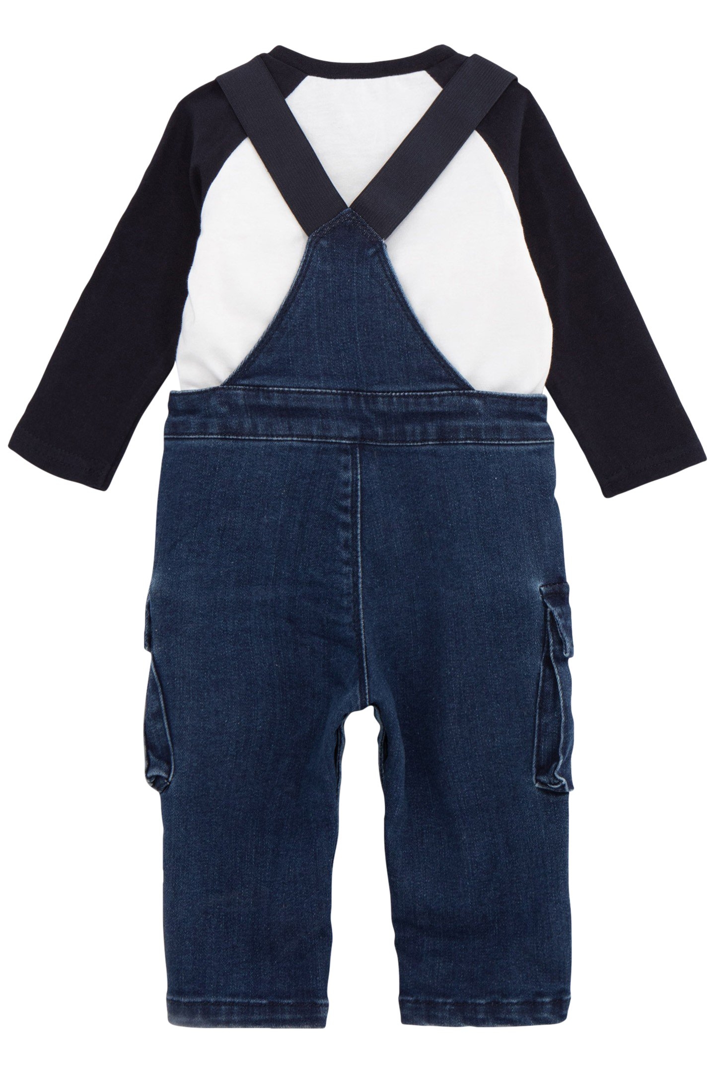 BABY BOY 2-IN-1 T-SHIRT AND DENIM OVERALLS SET 3
