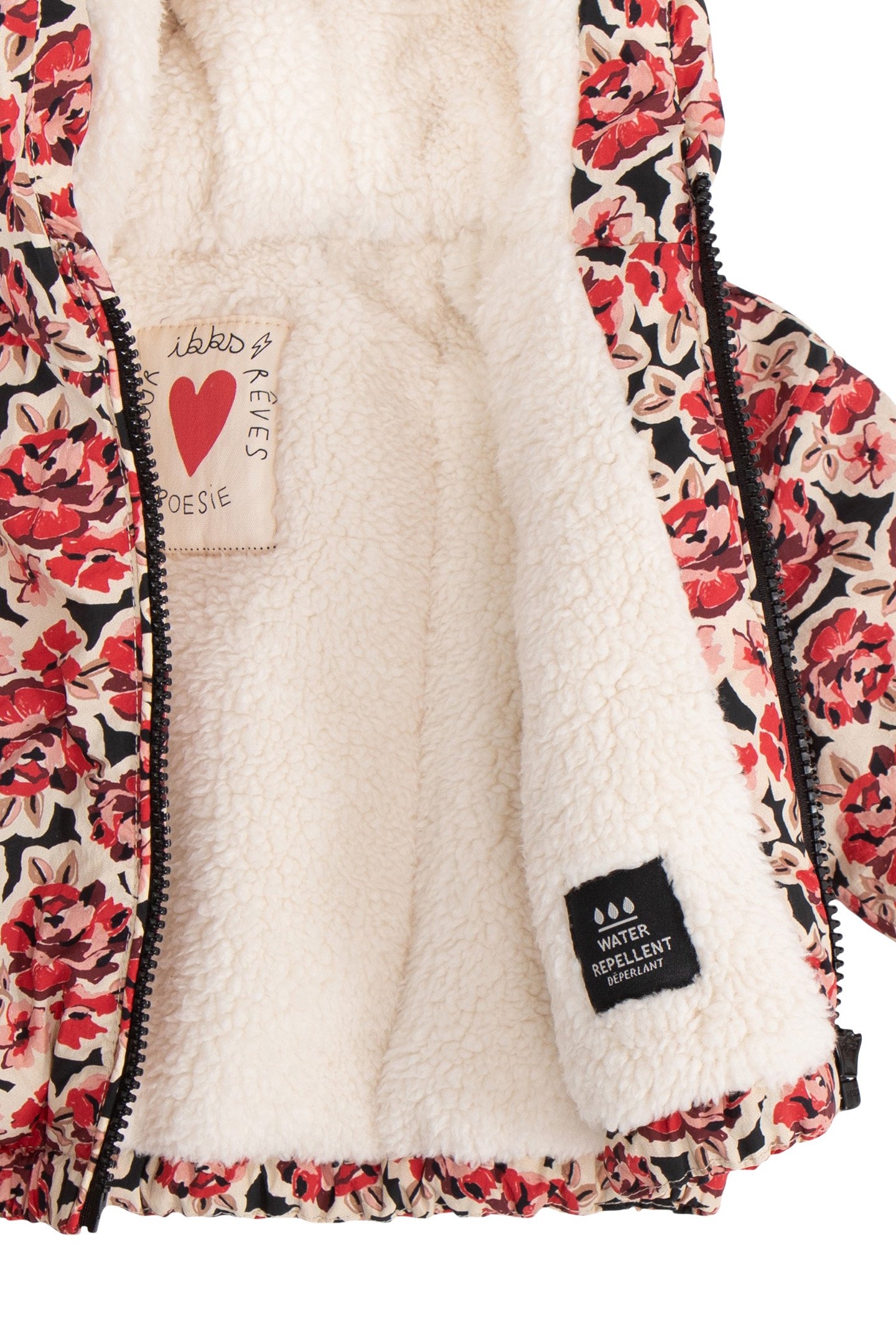 BABY GIRL MAXI PINK PRINT BLACK PADDED JACKET 3