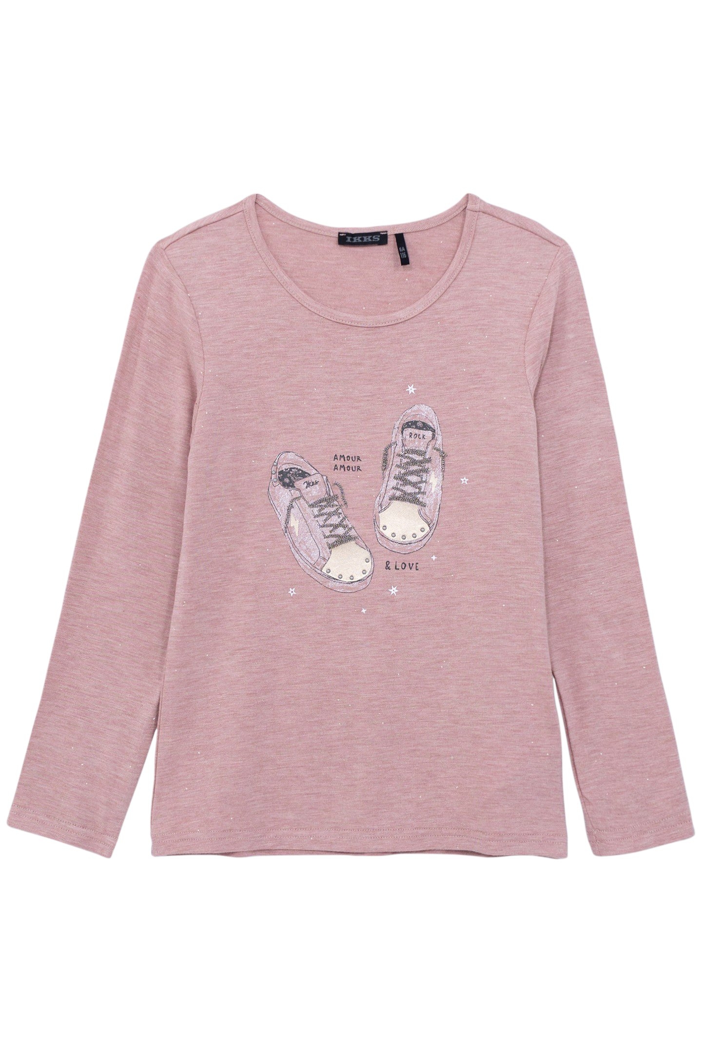 PINK GLITTER T-SHIRT TENNIS LACES EMBROIDERED GIRL 1