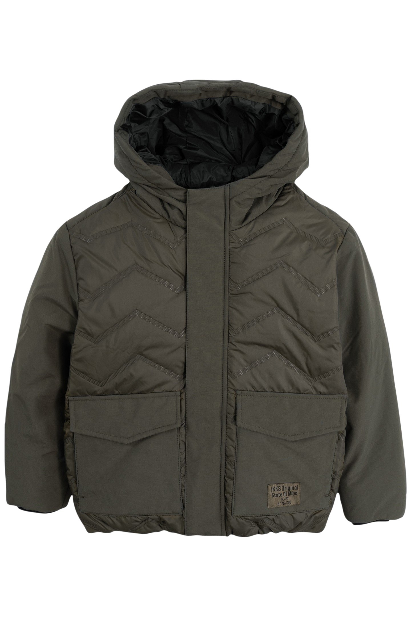 BOY'S KHAKI NYLON HEAT-SEALED HERRINGBONE JACKET 1