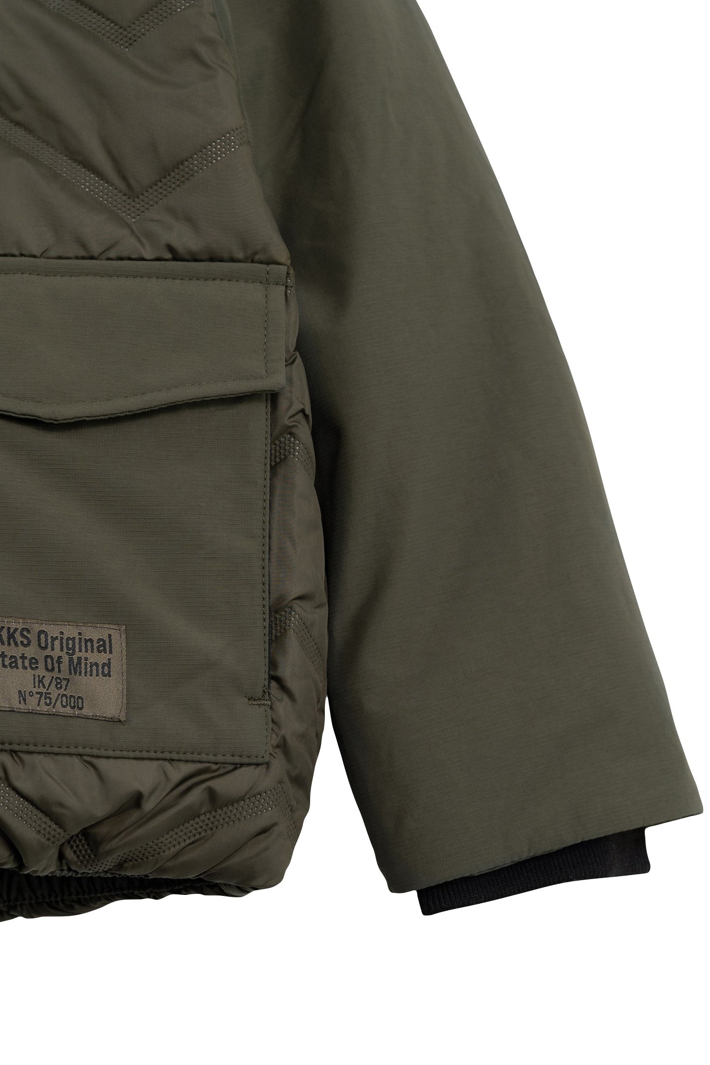 BOY'S KHAKI NYLON HEAT-SEALED HERRINGBONE JACKET 5