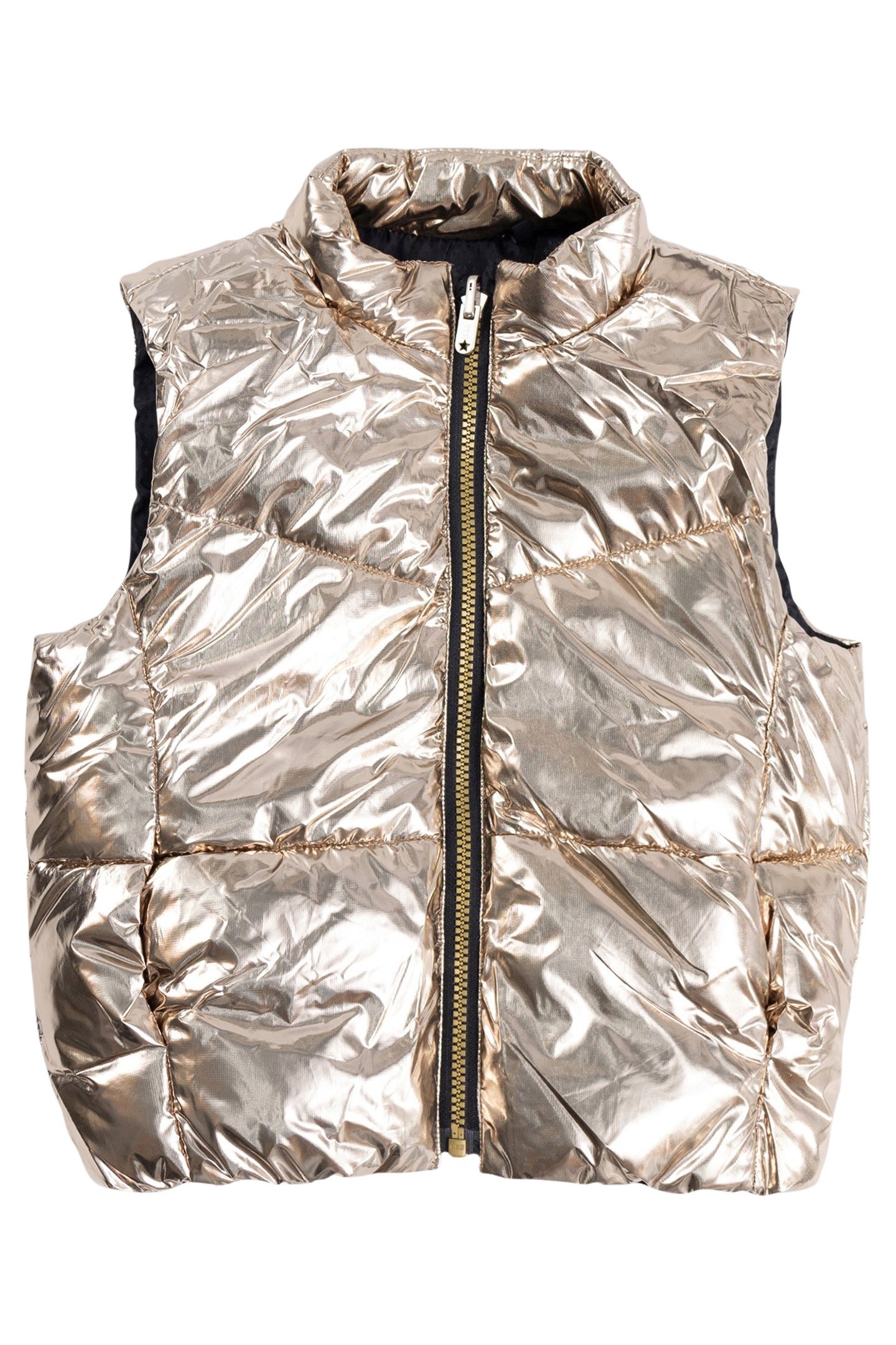 GIRL'S 2-IN-1 BLACK PARKA WITH SLEEVELESS GOLD DOWN JACKET 4