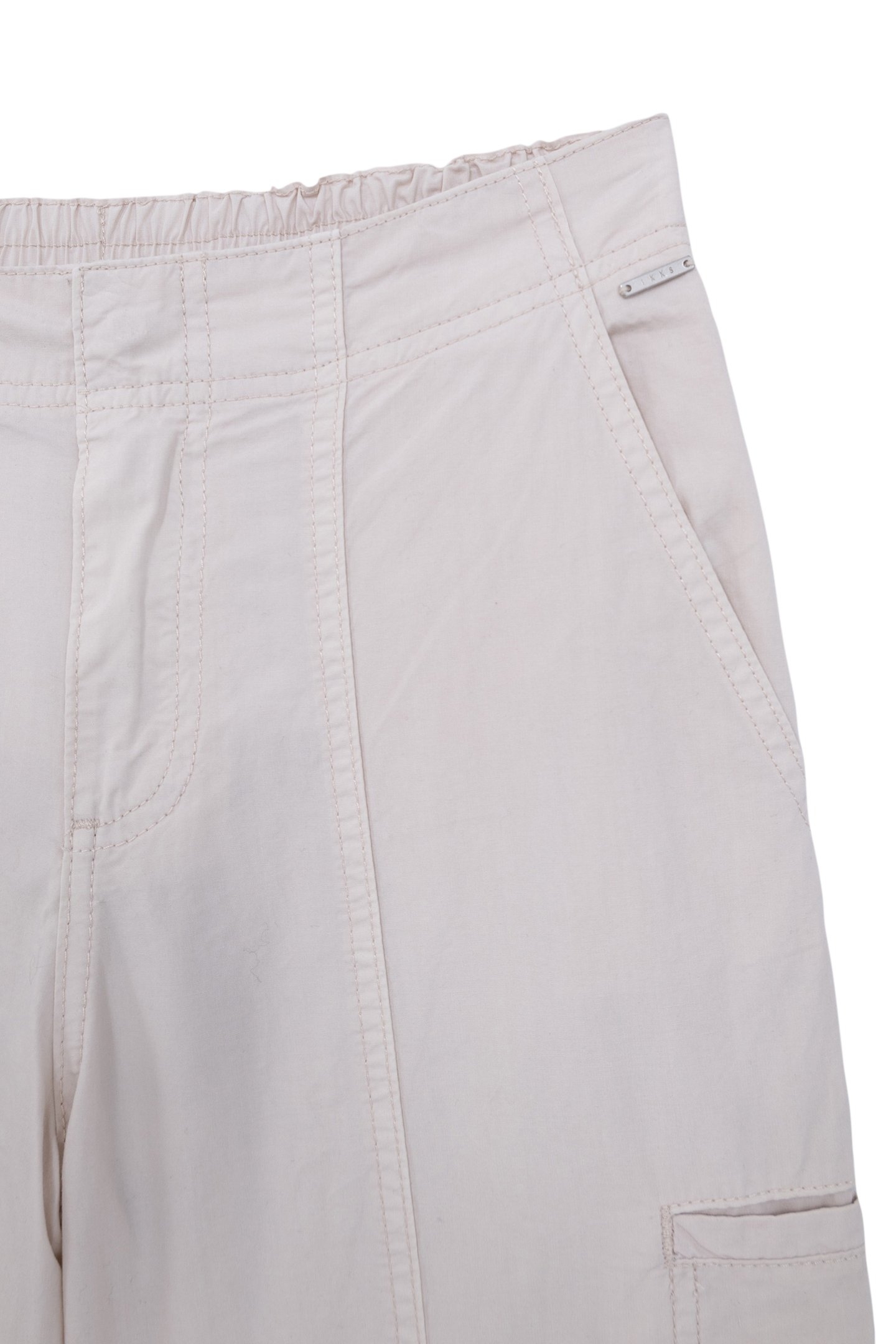 GIRL'S BATTLE UPCYCLED BEIGE PARACHUTE PANTS 4