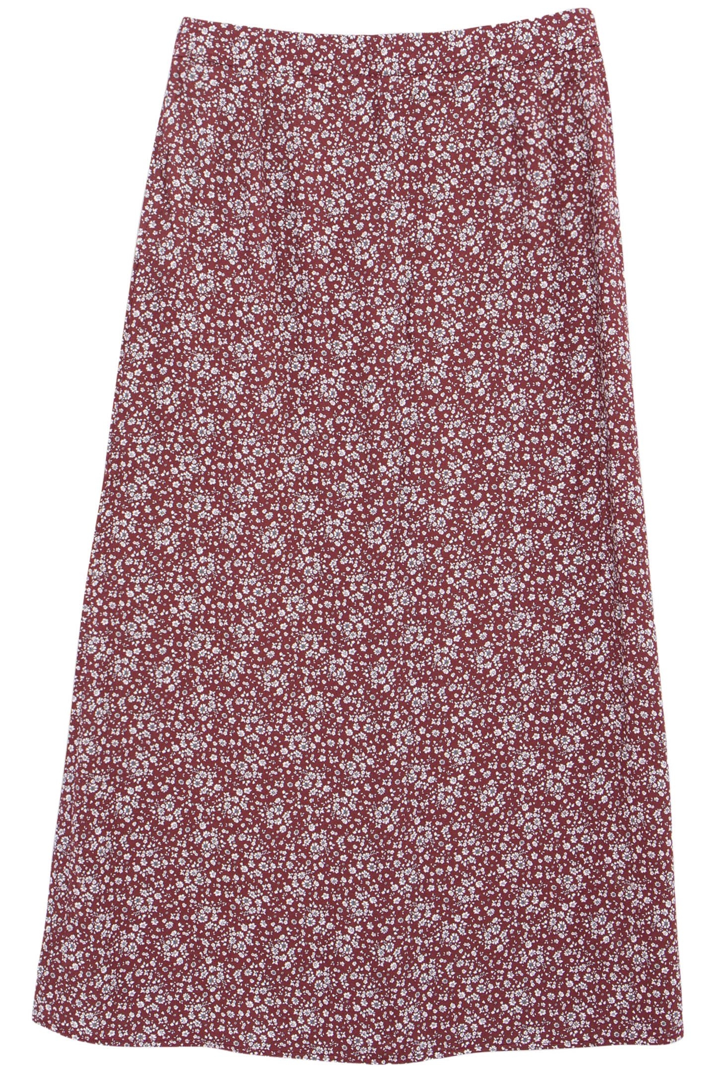 GIRLS' BURGUNDY MICRO FLORAL PRINT LONG SKIRT 2