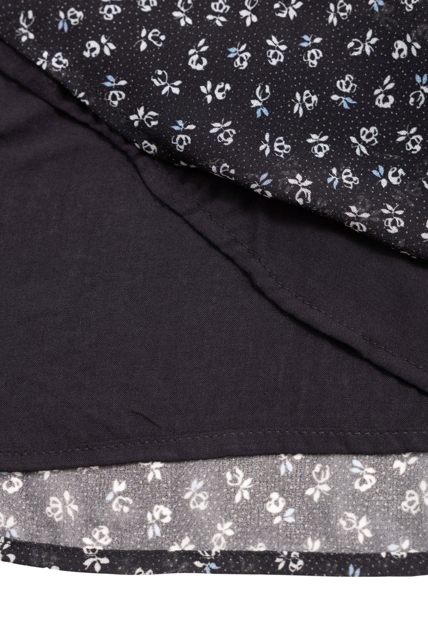 GIRL'S BLACK FLORAL-PRINT MICRO-POIS DRESS 6