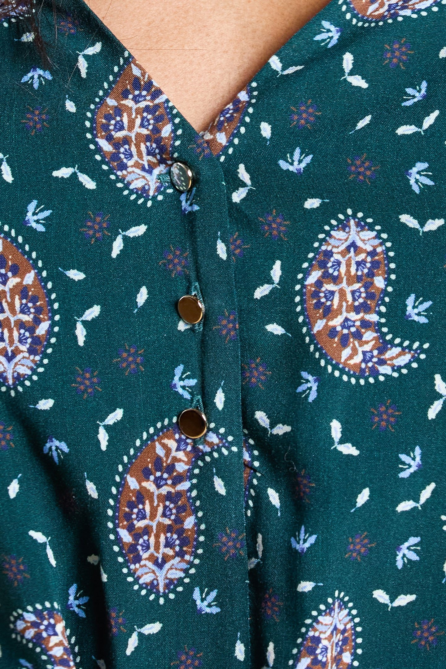 PAISLEY PRINT MIDNIGHT GREEN DRESS 7