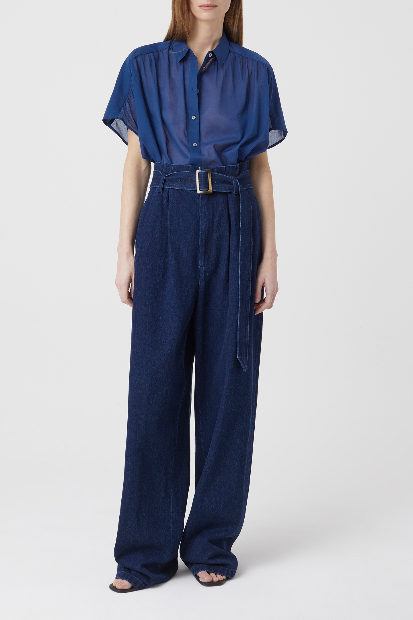 GATHERED SHIRT SHIRTS & BLOUSES INDIGO BLUE 3