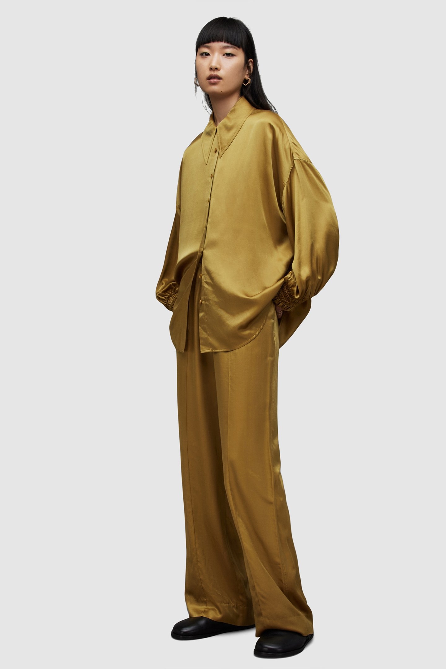 CHARLI SHIRT ECRU OLIVE GREEN 5