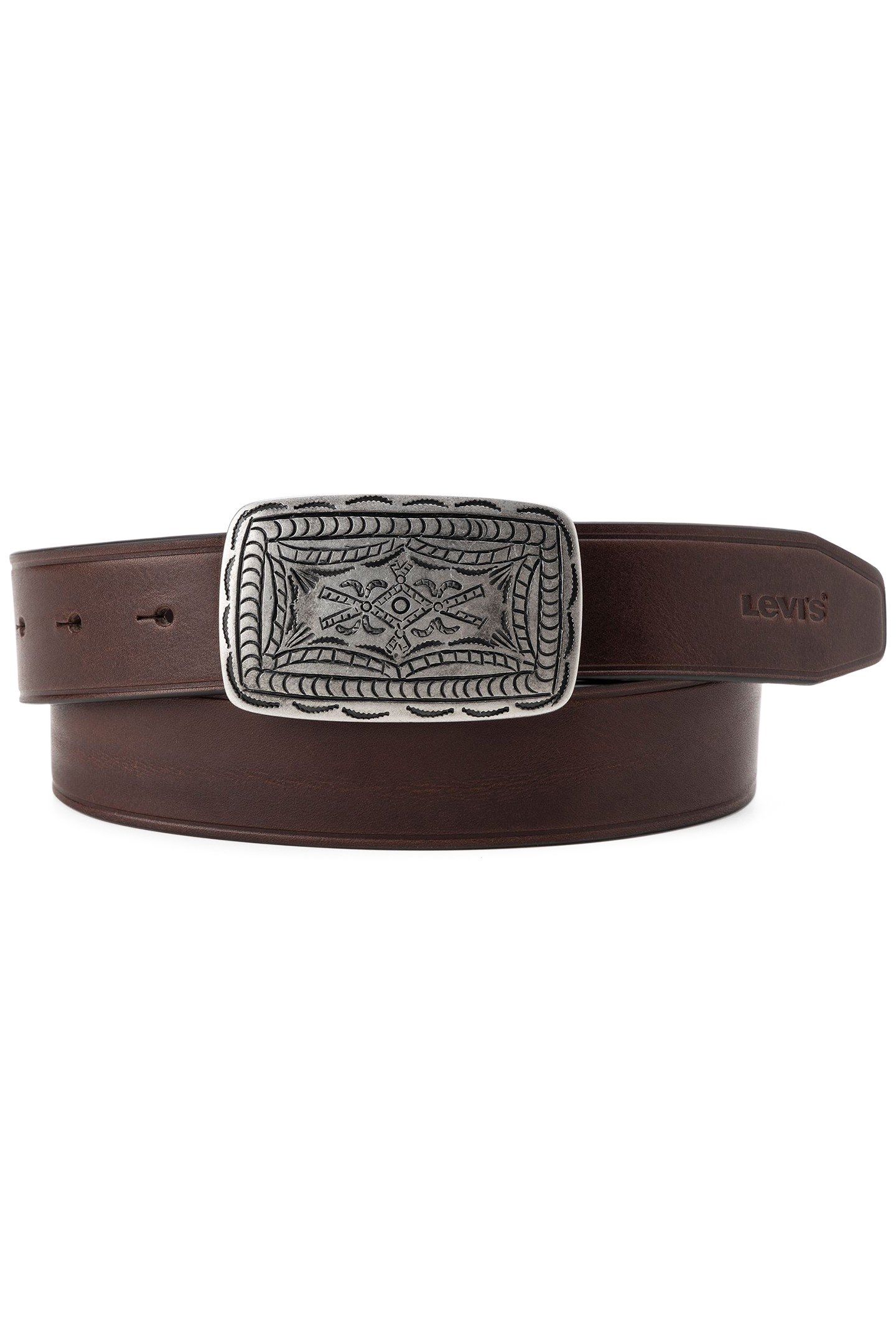 WESTERN PLAQUE BELT IN CHICORY COFFEE 1