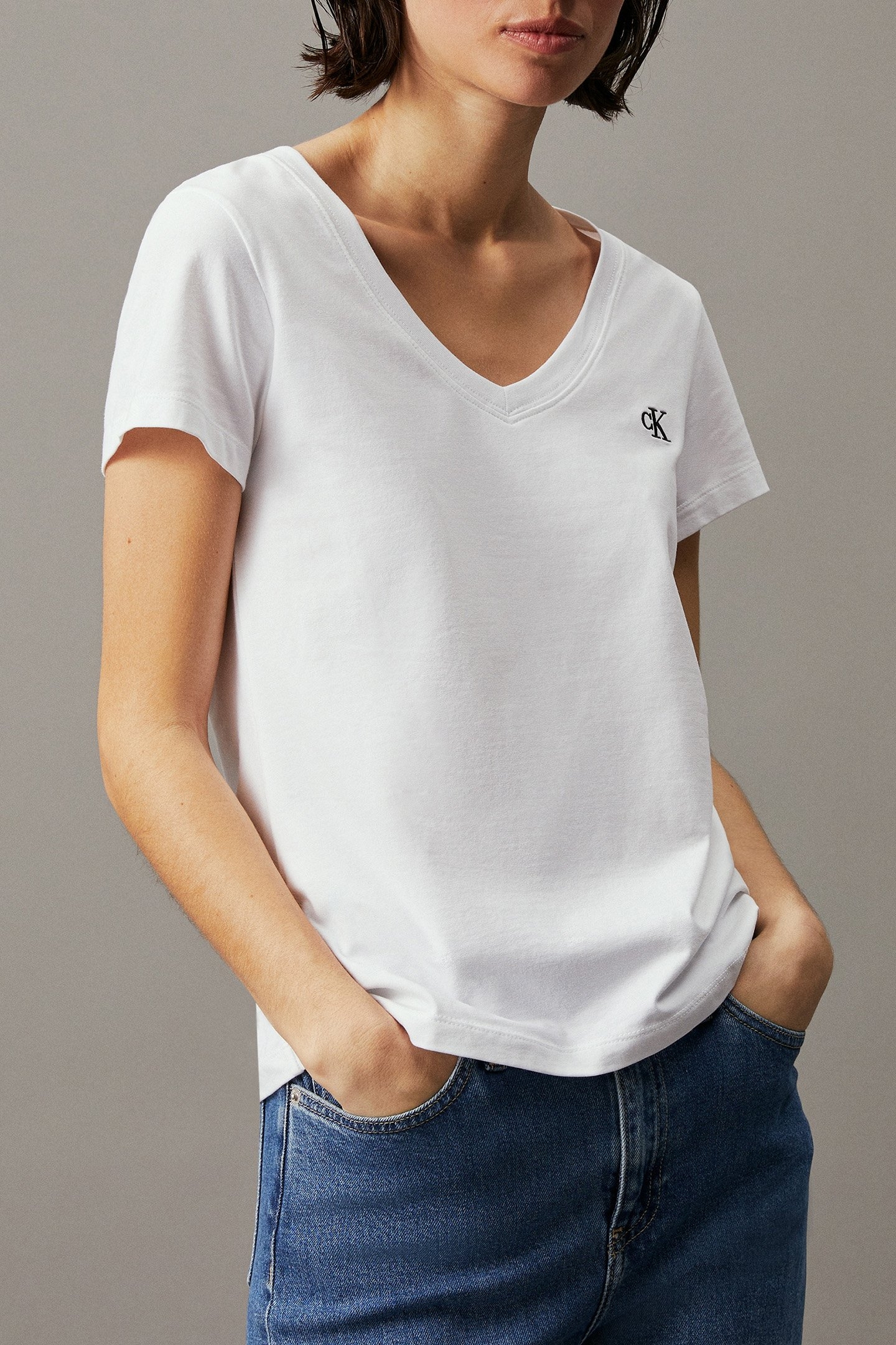 CK EMBROIDERY STRETC BRIGHT WHITE 1