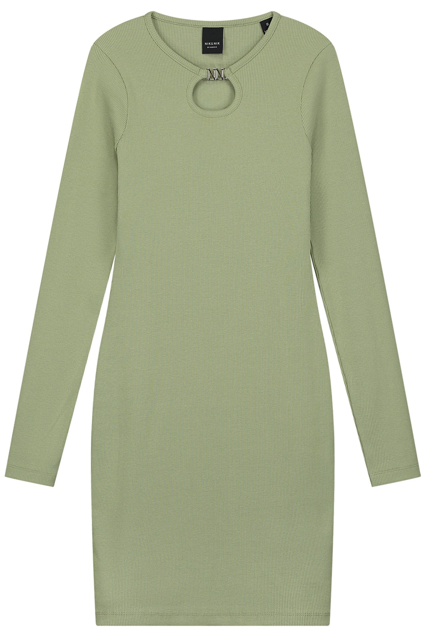 PRESLEY RIB DRESS CROCODILE GREEN 2