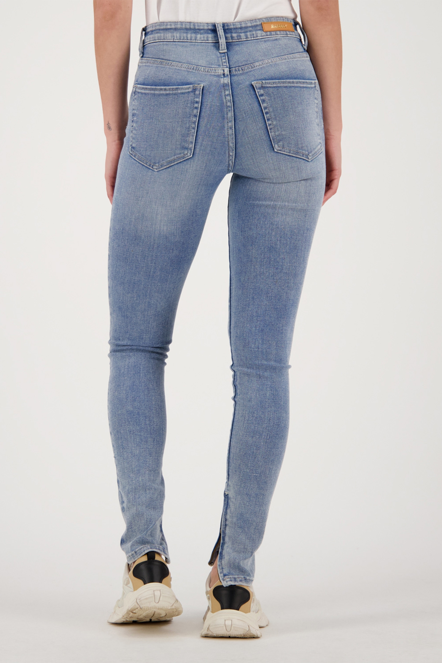 BLOSSOM ZIP JEANS MID BLUE STONE 2