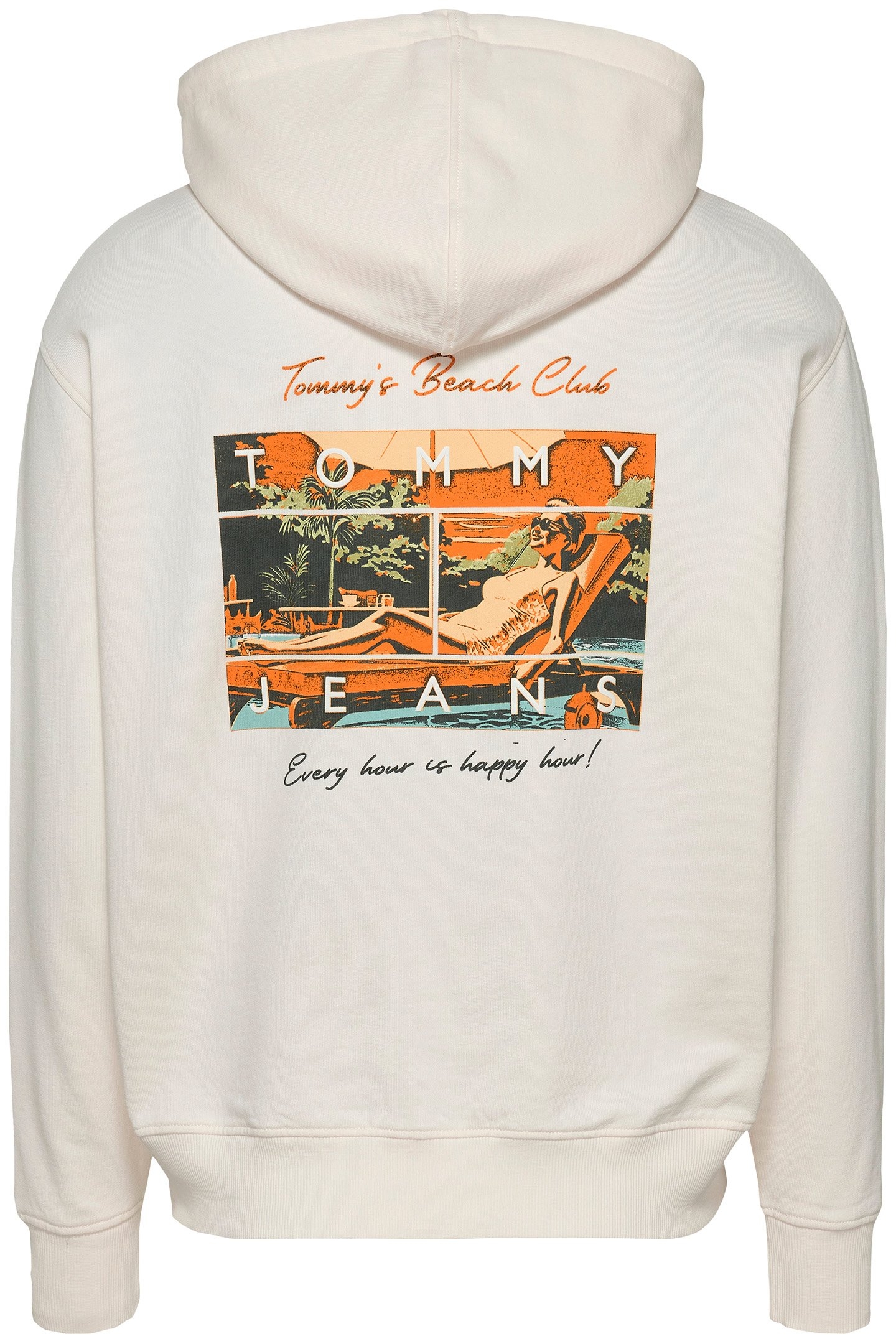 TJM BEACH CLUB GRAPHIC HOODIE REGULAR FIT LARGE WHITE 5