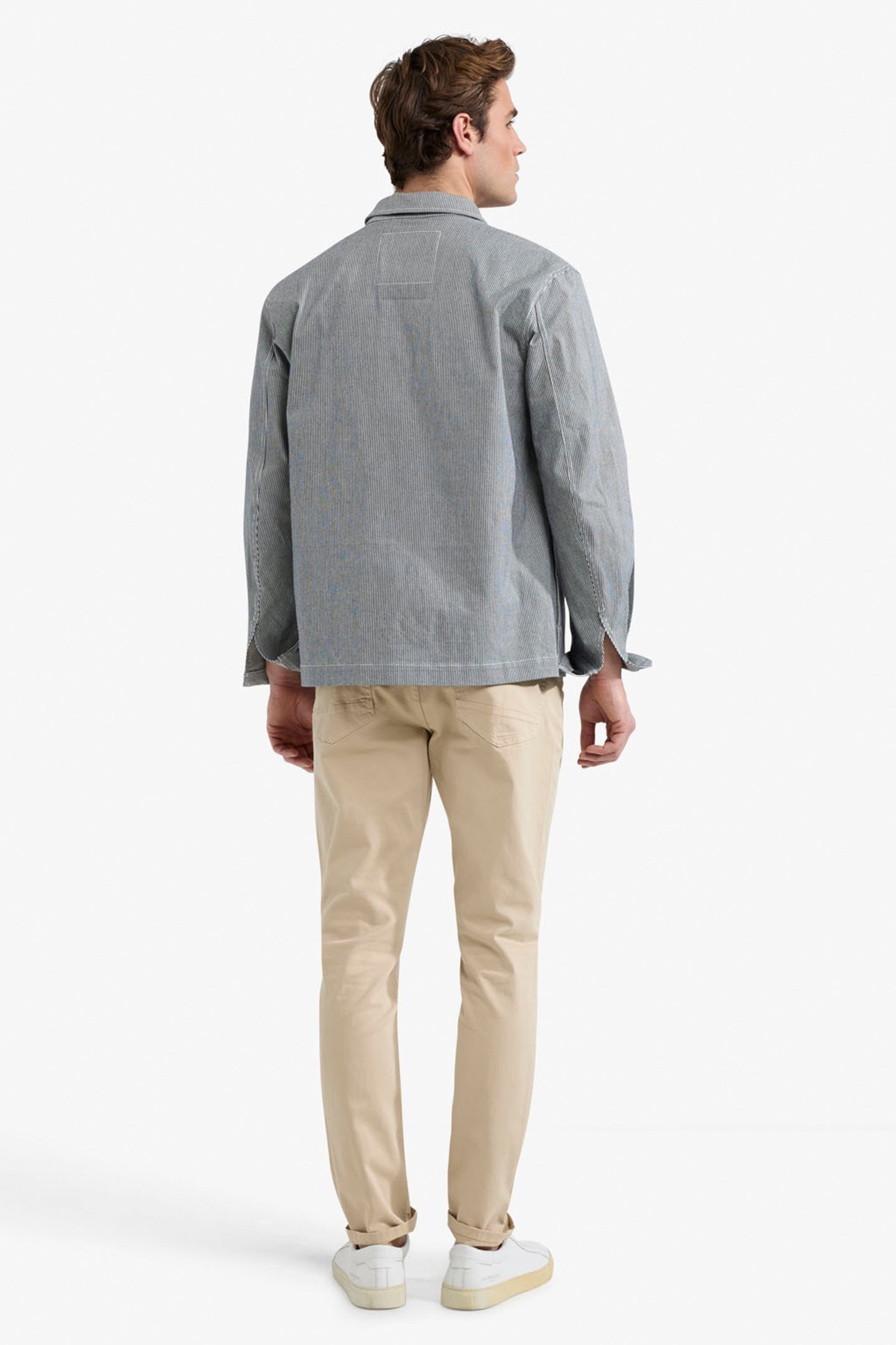 COTTON STRIPED SHIRT JACKET NAVY 3