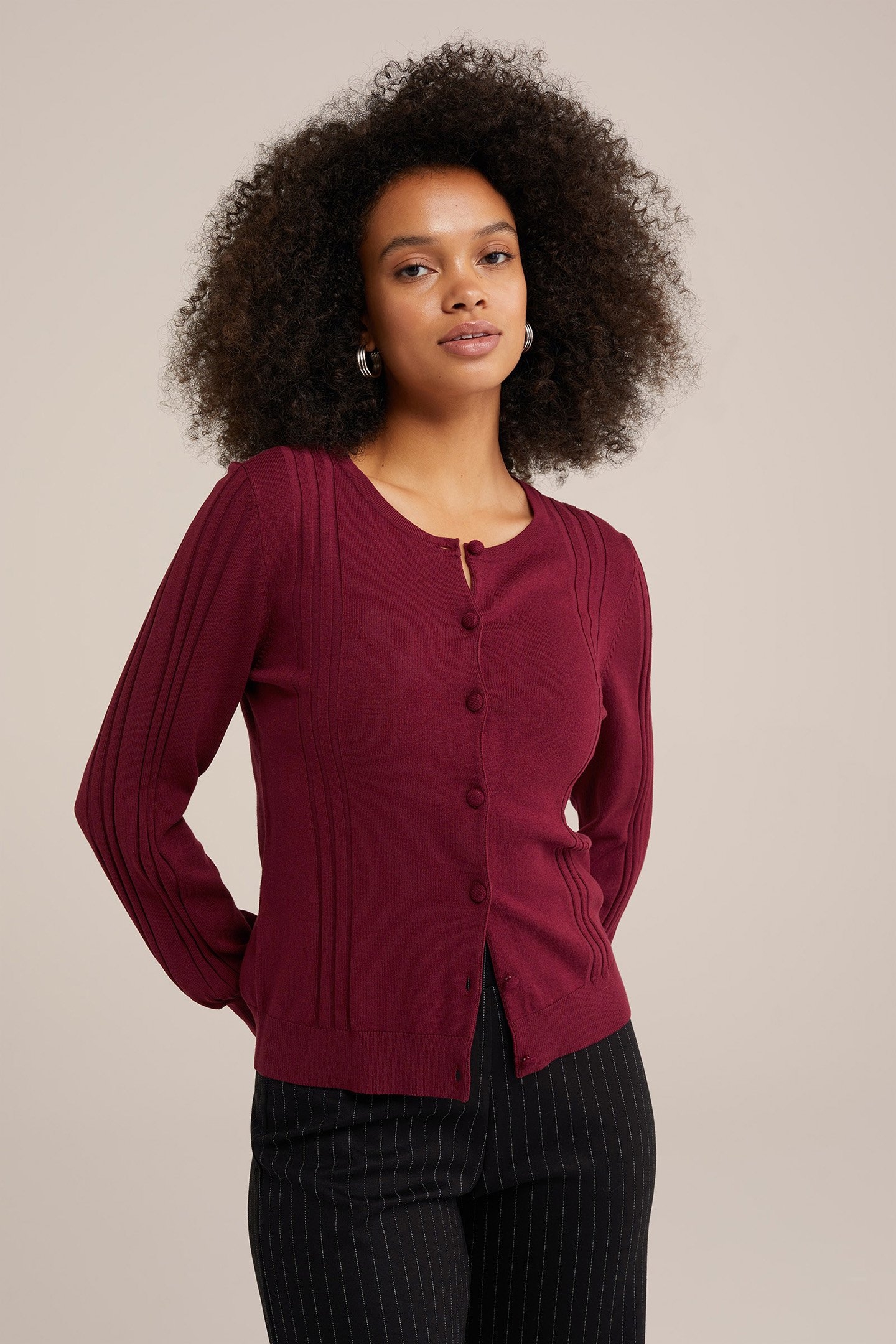 KNITTED CARDIGAN RED 1