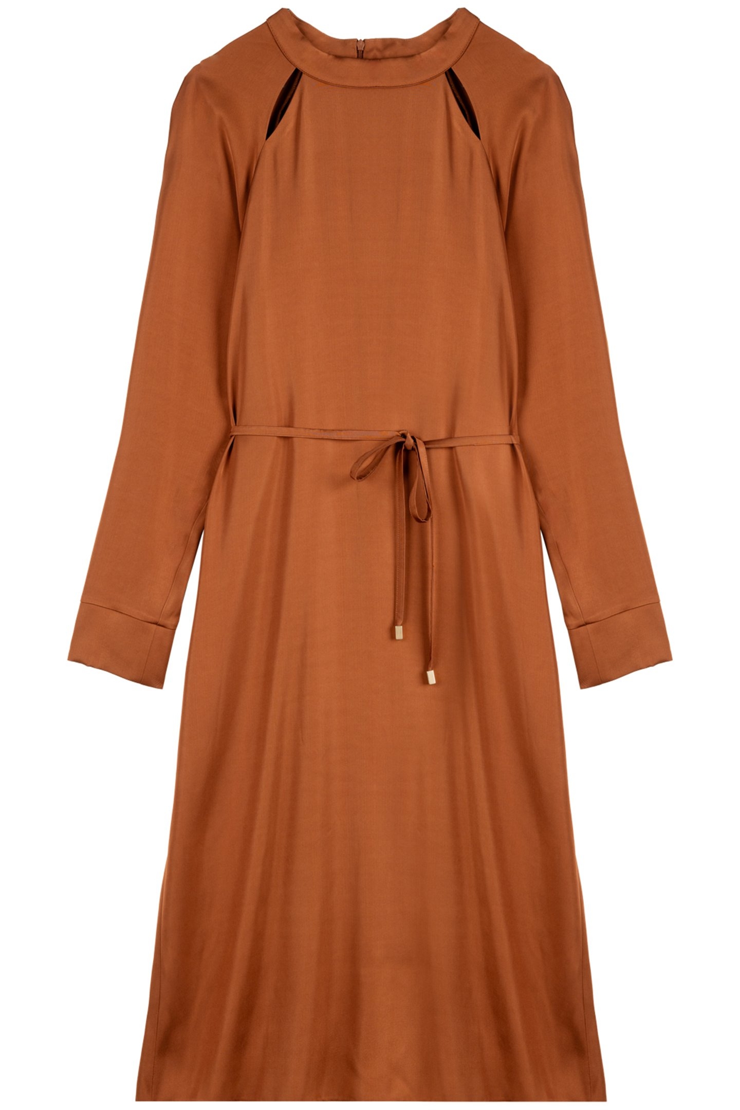 CUT OUT SATIN DRESS HAZELWOOD BROWN 3