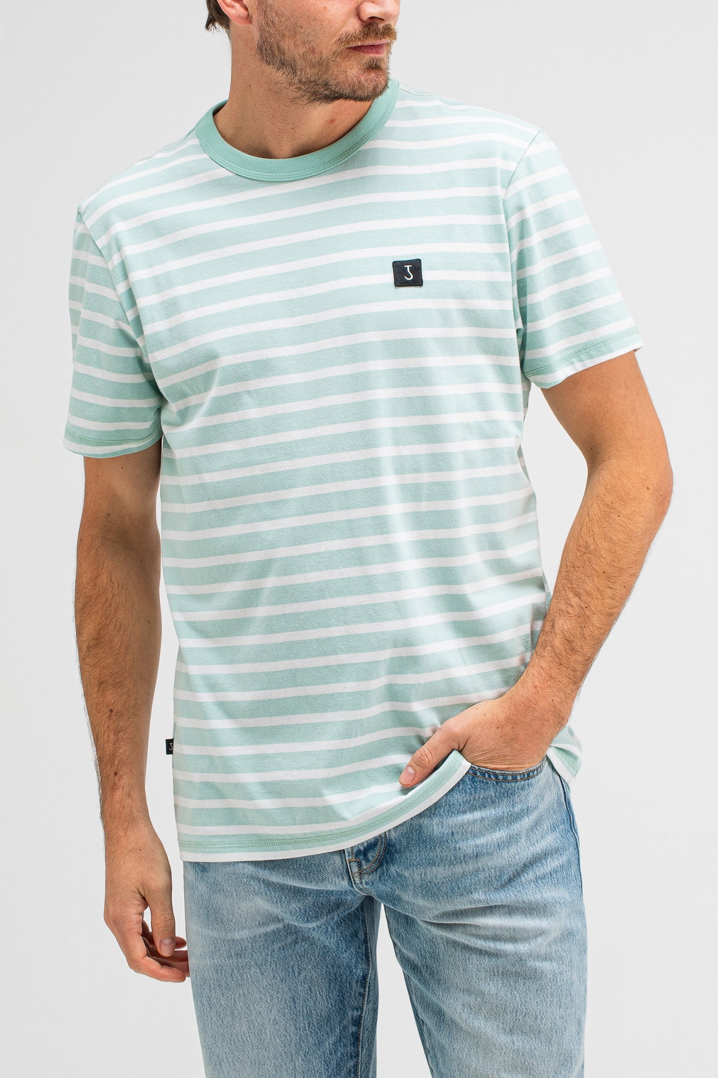 CLASSIC STRIPE TEE GULF GREEN 1