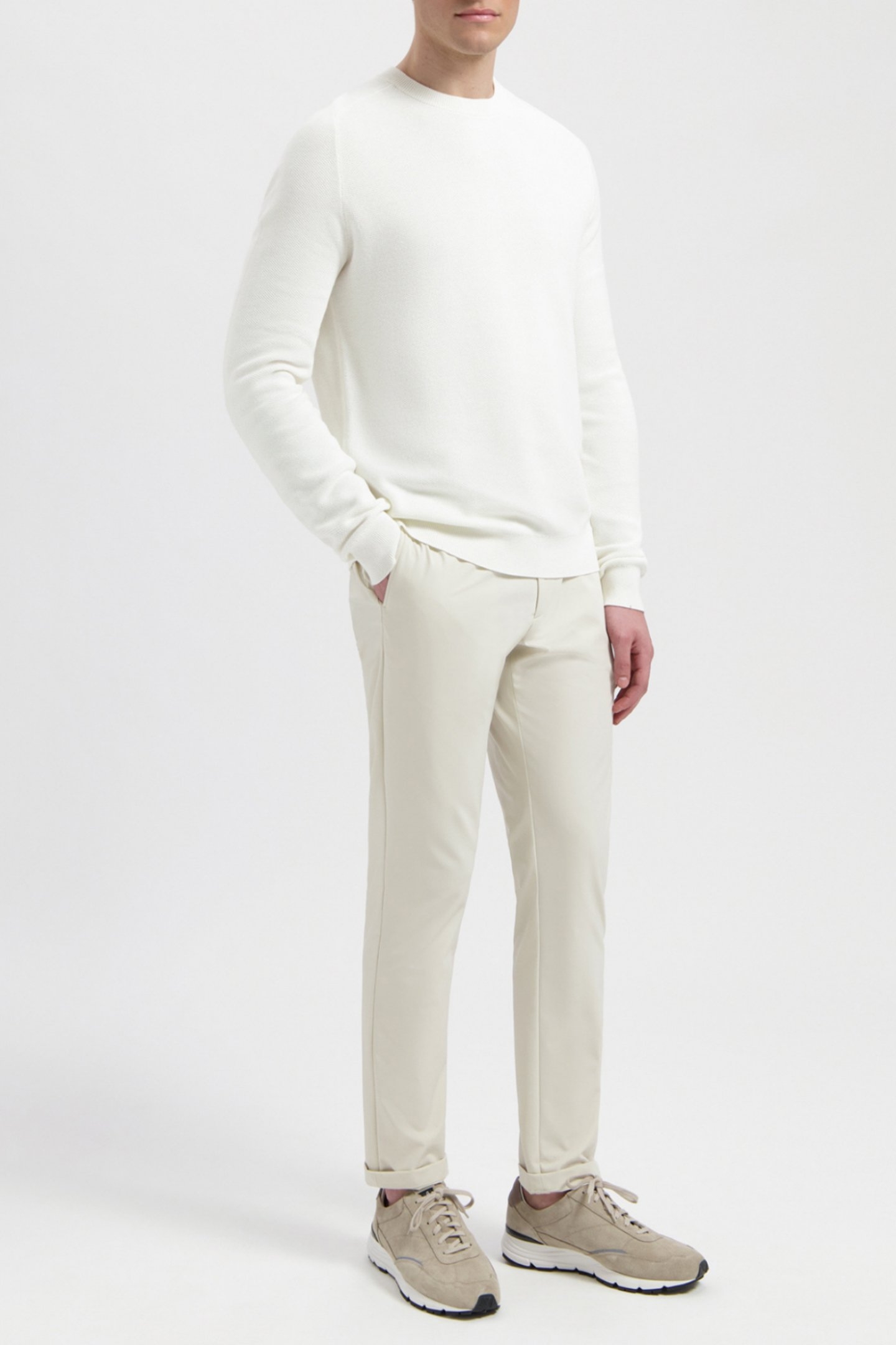 KNIGHT | COTTON HONEYCOMB PULLOVER OFF WHITE 3