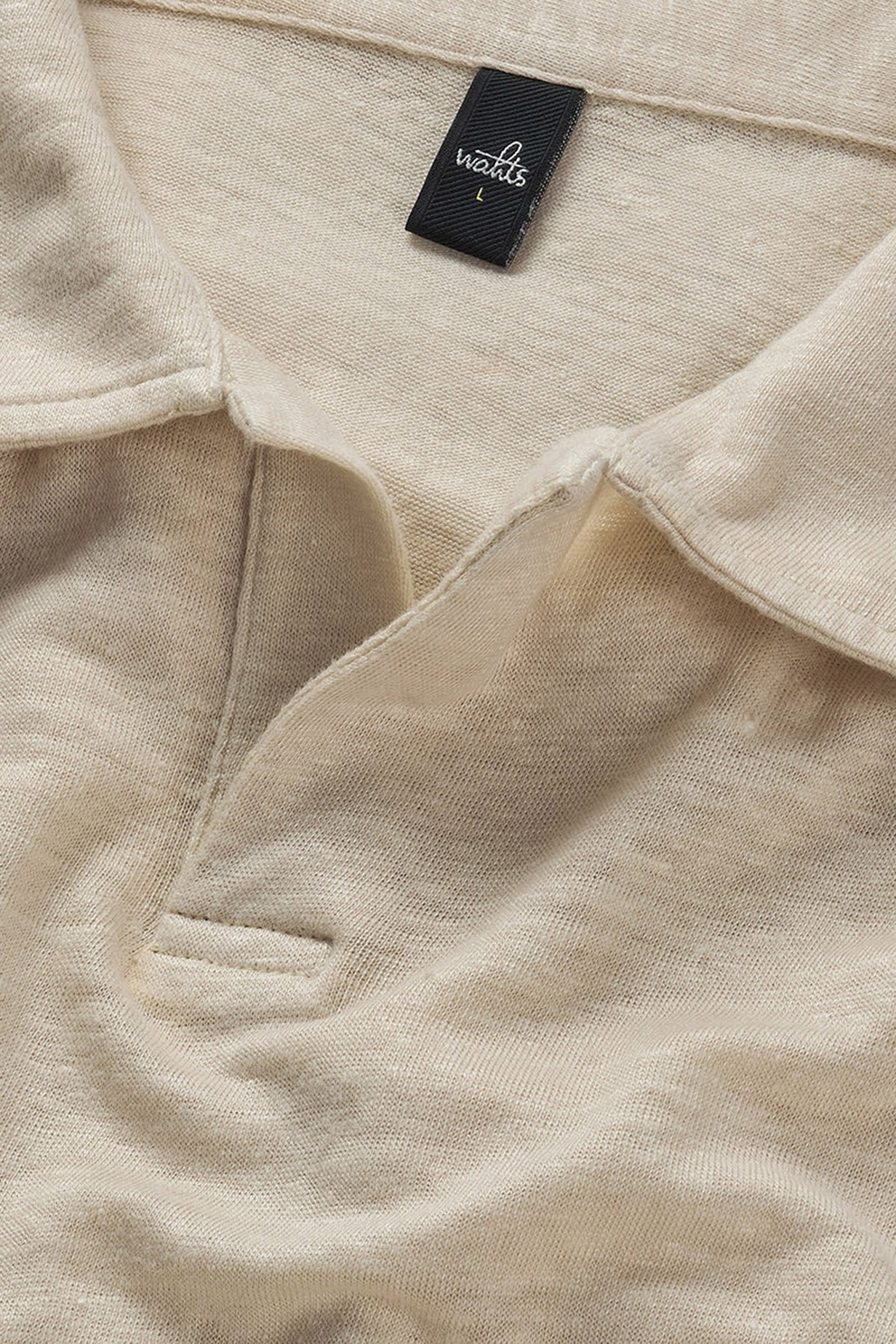 NELSON | LINEN POLO SHIRT WHITE SAND 4