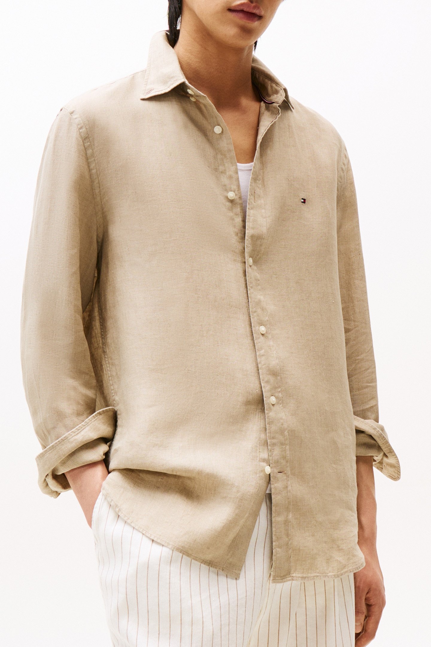 MEN'S LS SHIRT NORMAL FIT SANDALWOOD BEIGE 1