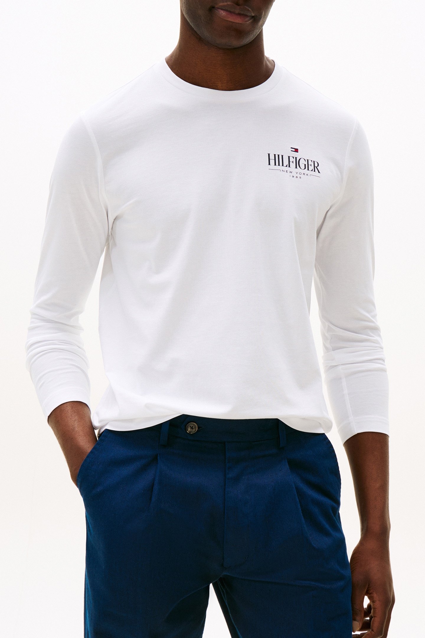 HILFIGER STACK LS TEE REGULAR FIT LONGSLEEVE WHITE 1