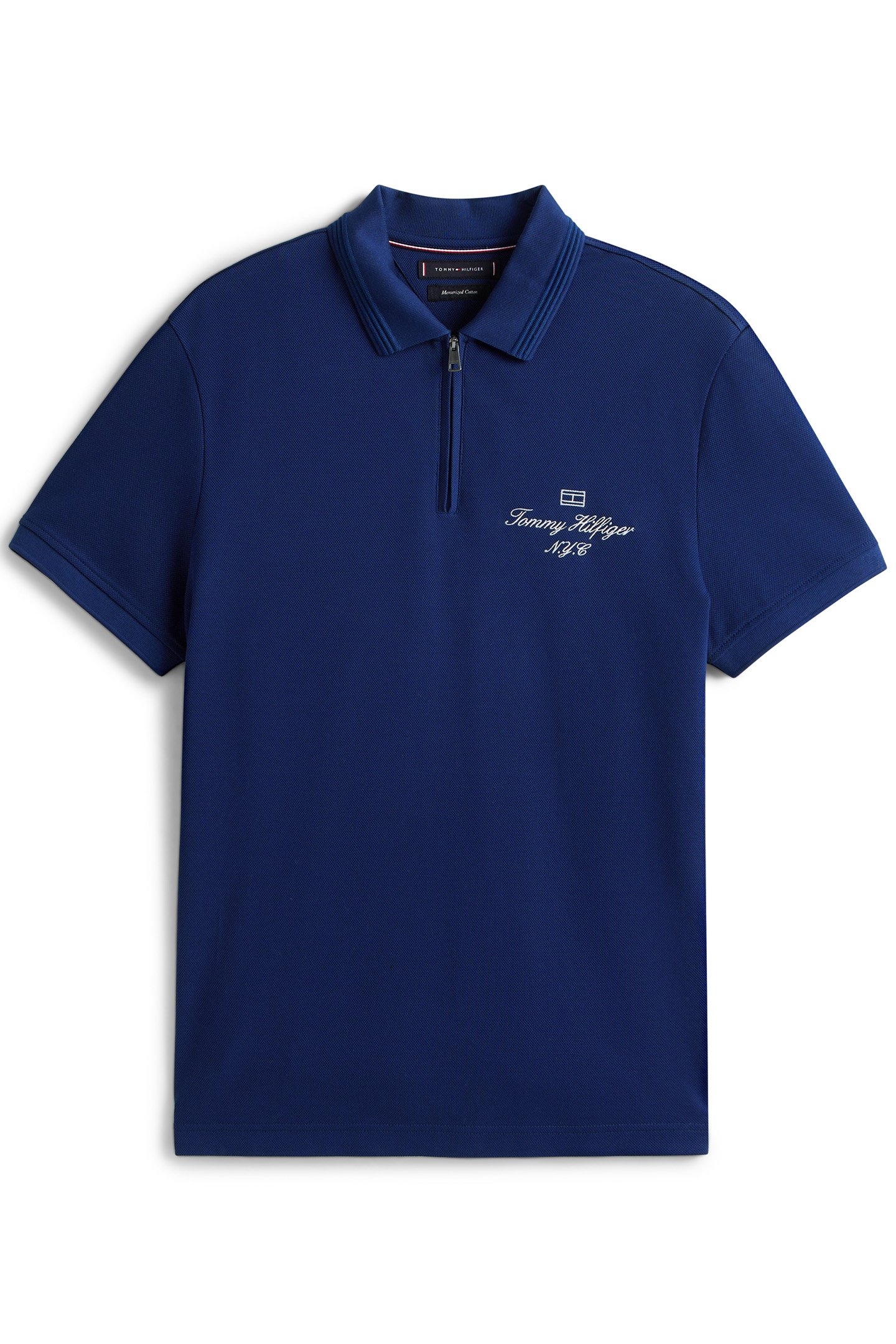MERCERISED PIQUE ZIP PREPPY NAVY 4
