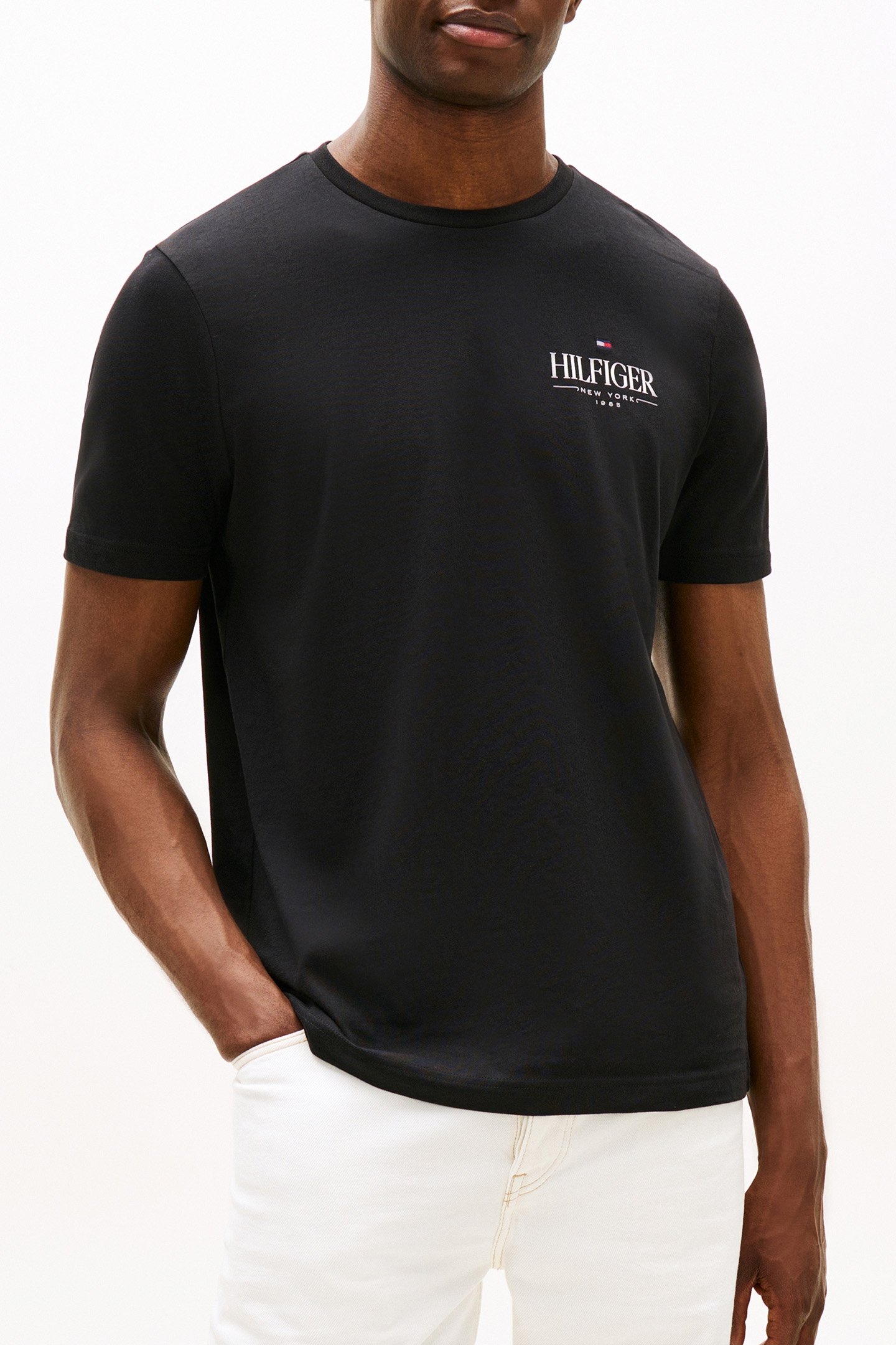 HILFIGER STACK REGULAR FIT SHORT SLEEVE TEE BLACK 1