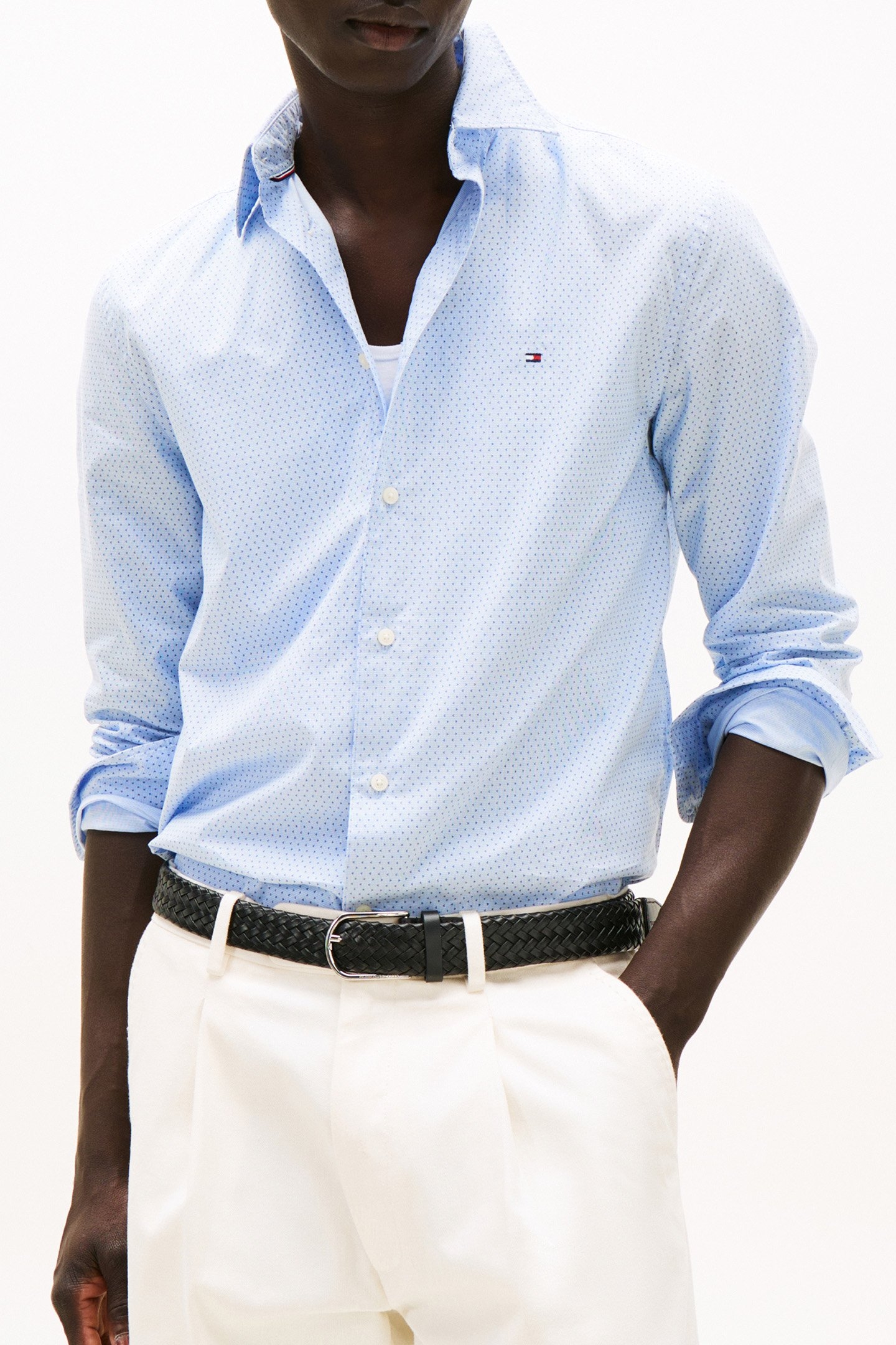 FLEX POPLIN MINI PRI REGULAR FIT SHIRT CLOUDY BLUE 1