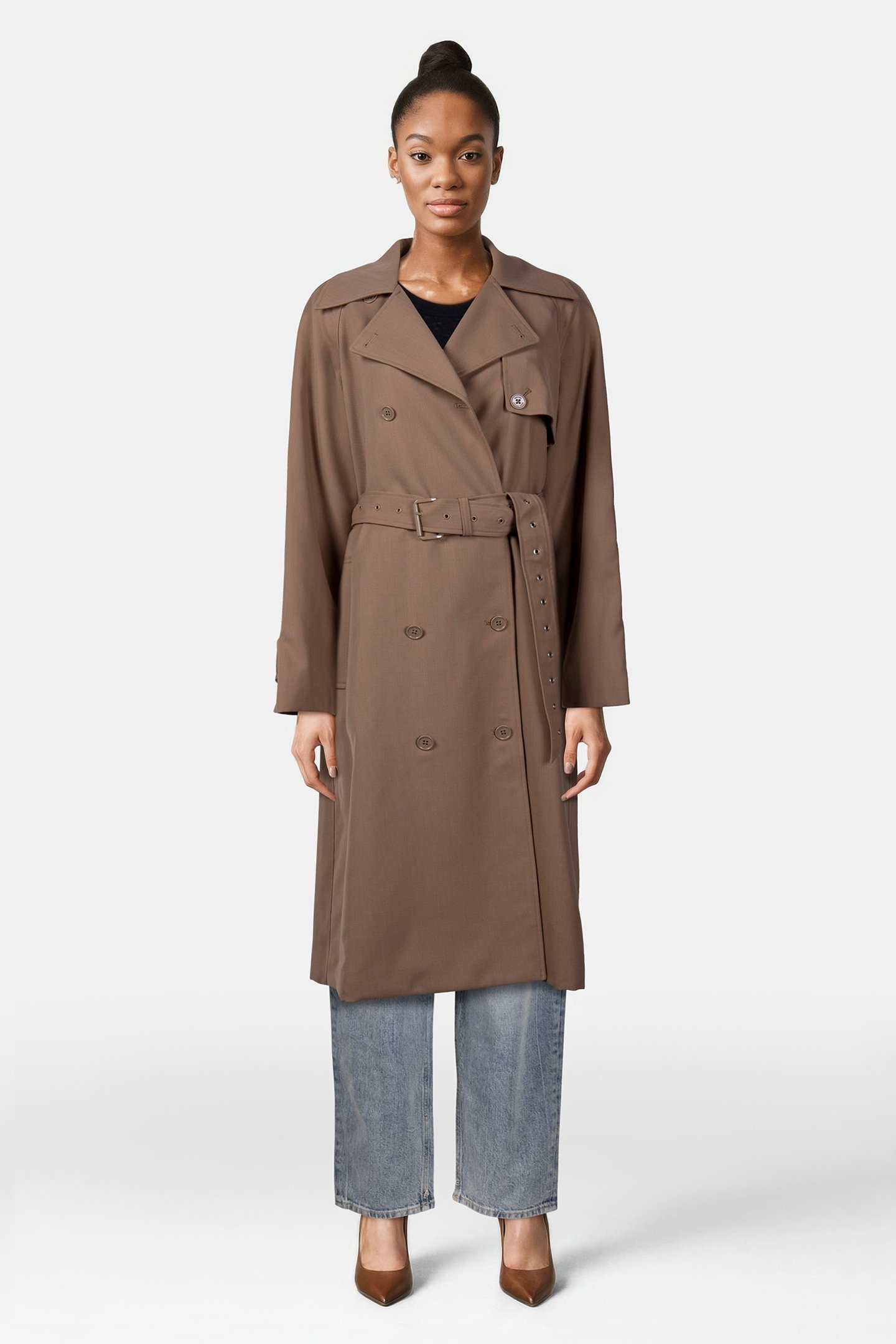 DOLMAN BELTED TRENCH COAT IN BEIGE 1