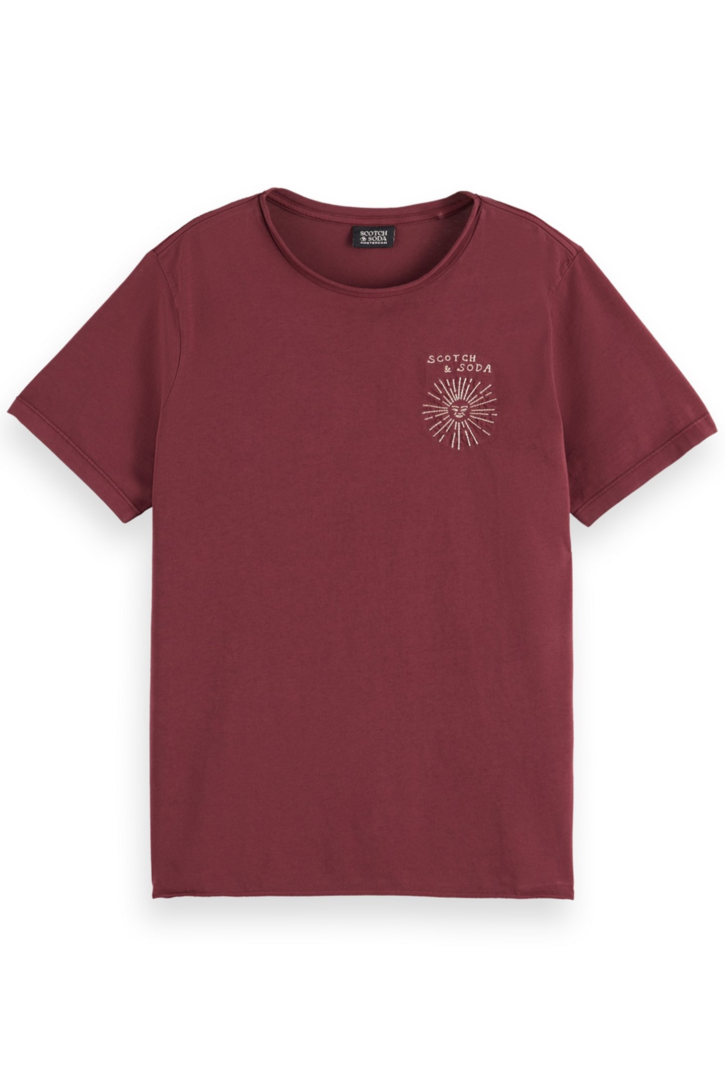 WASHED WITH CHEST ARTWORK RELAXED FIT T-SHIRT RICH MAHOGANY 4