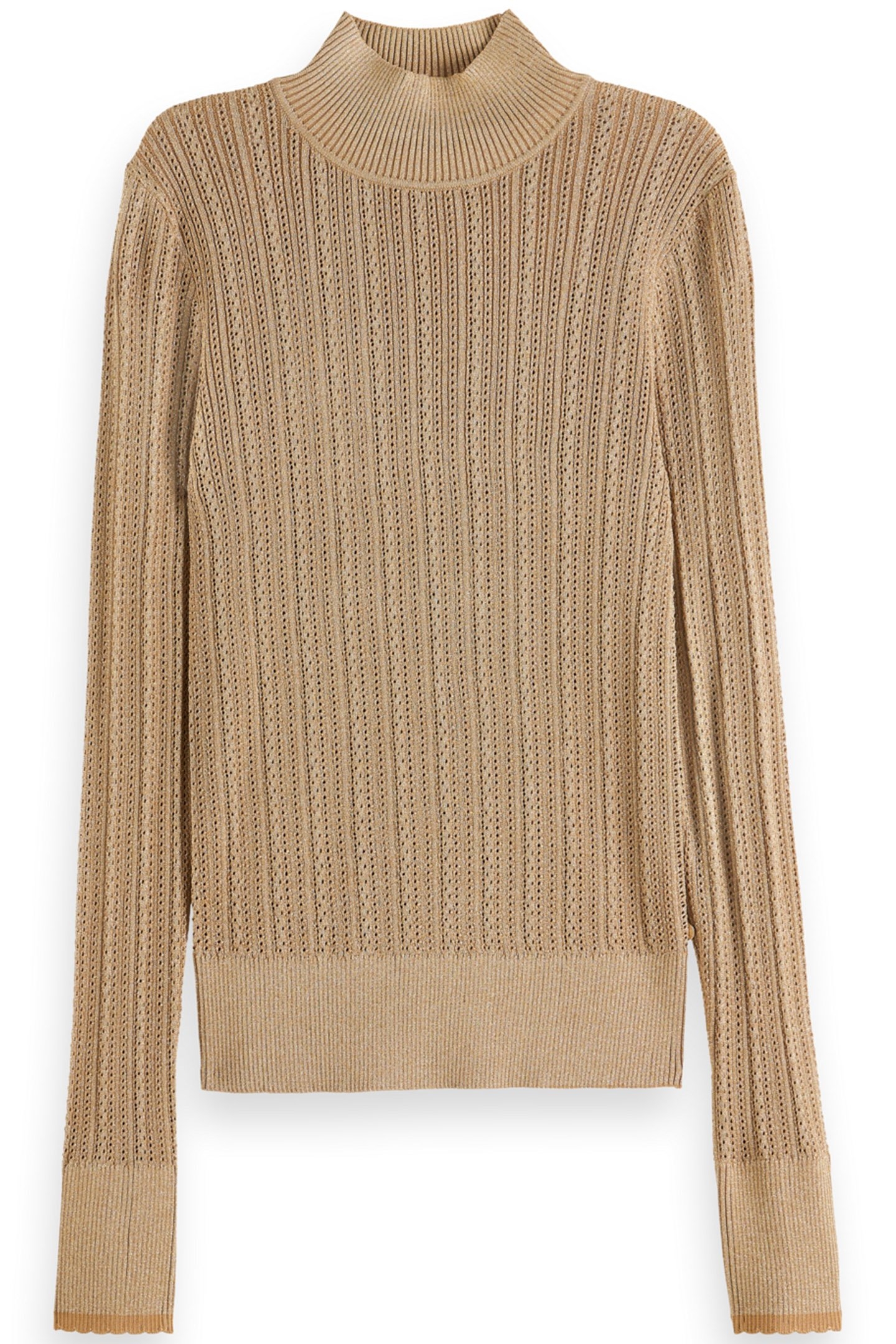 METALLIC POINTELLE FITTED PULLOVER GOLD 4
