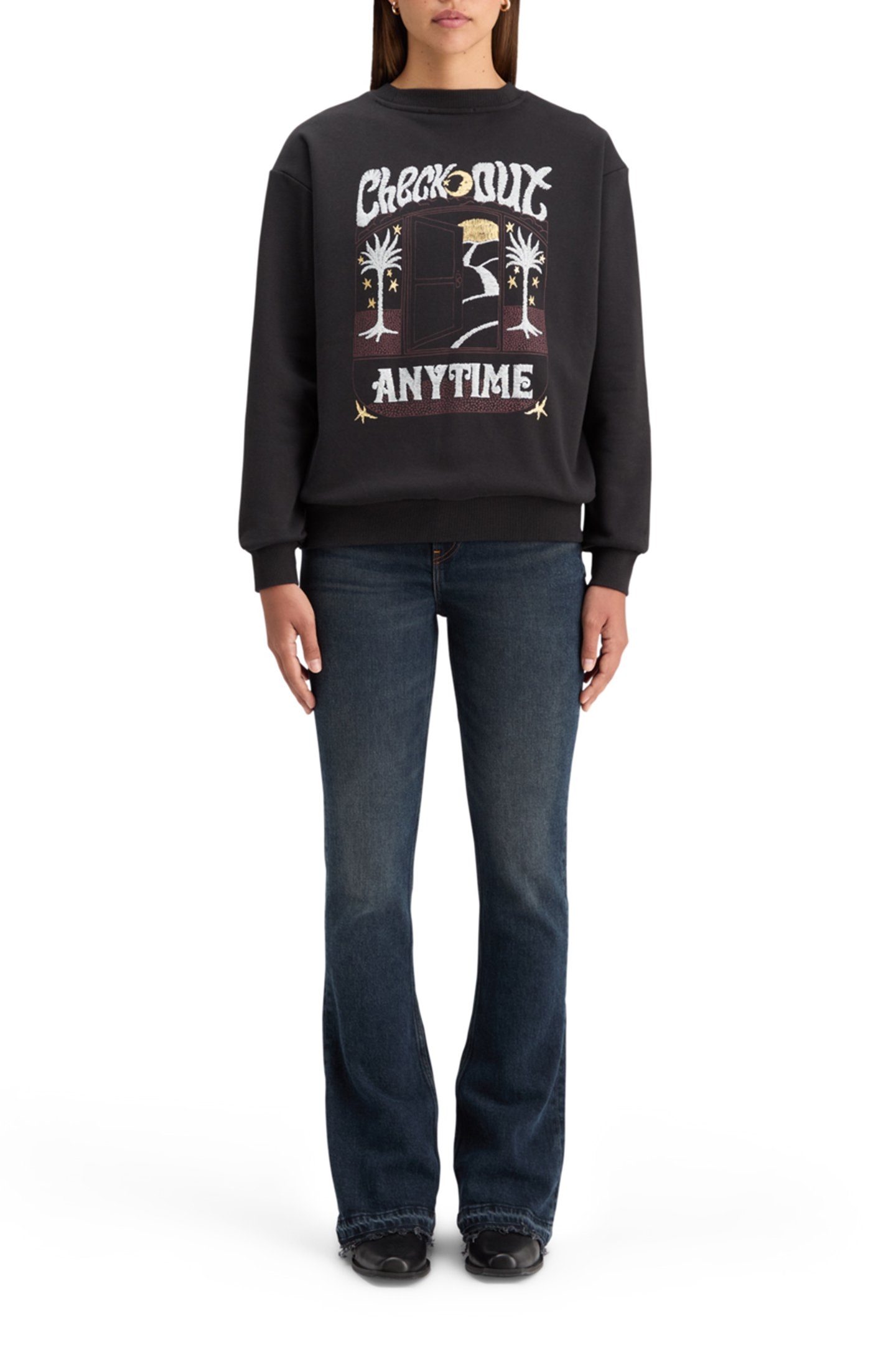 FRONT BACK FESTIVE ARTWORK RELAXED FIT SWEATSHIRT EVENING BL 3