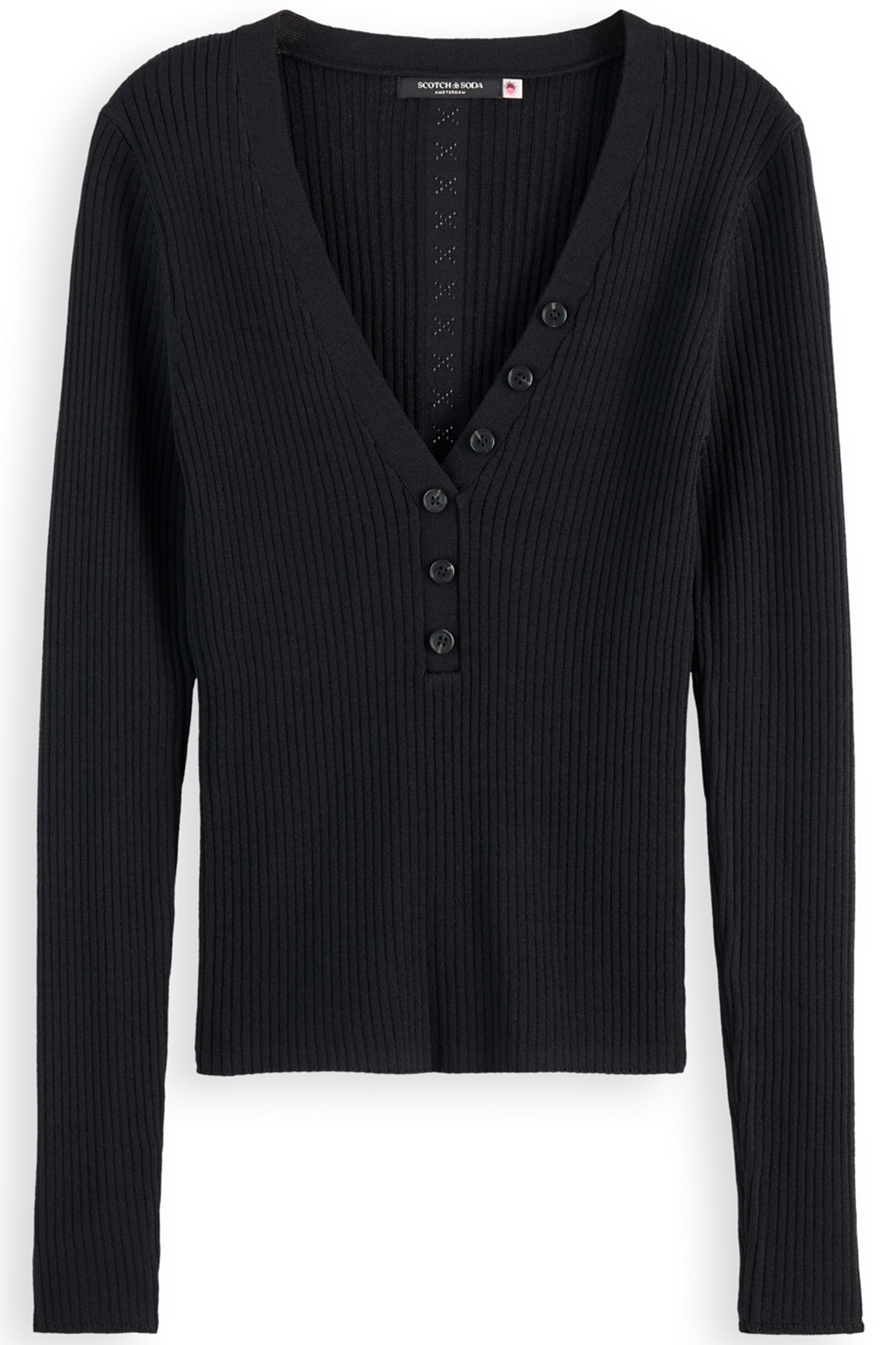 RIBBED FITTED PULLOVER EVENING BLACK 4