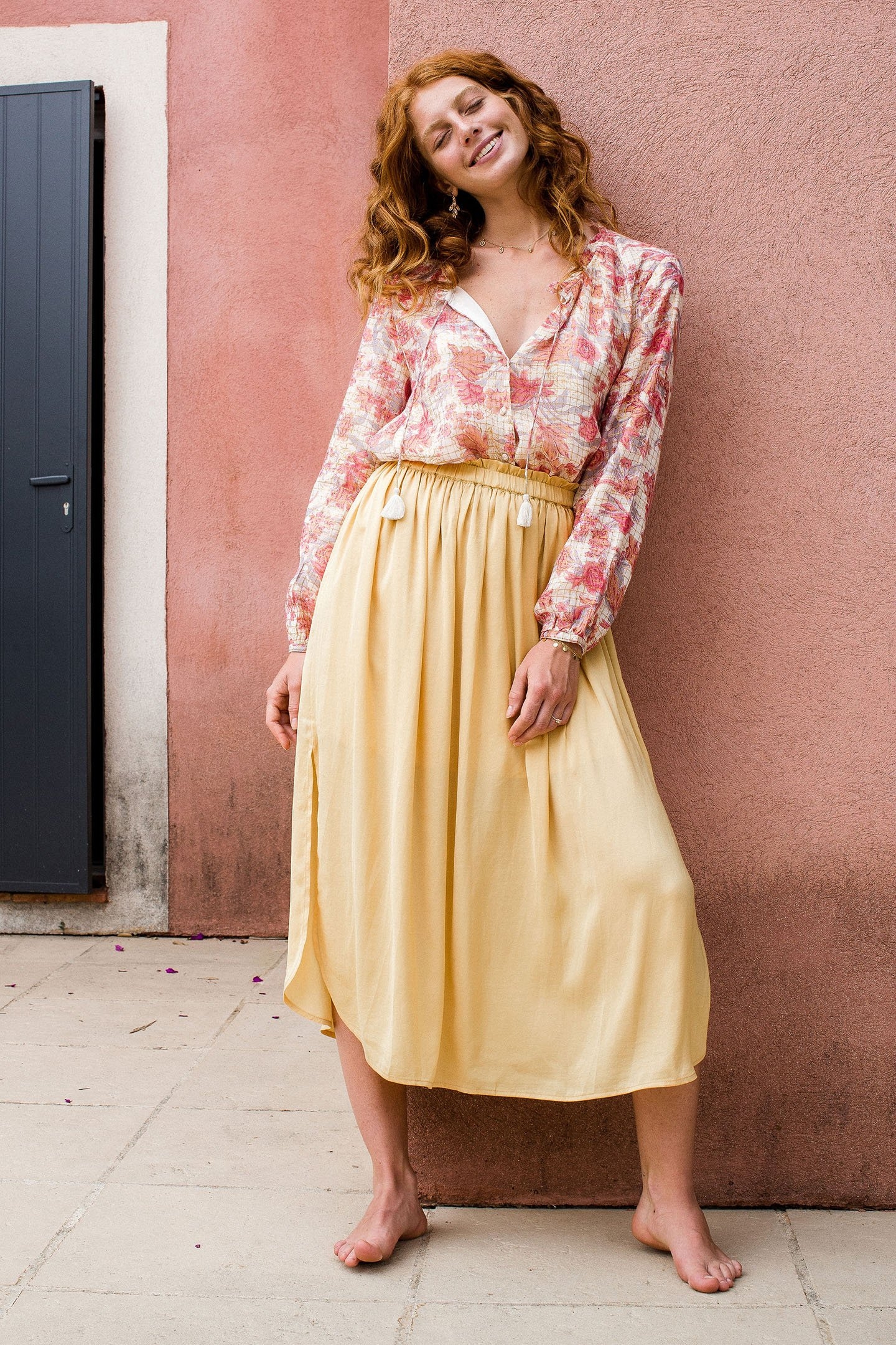 BLOUSE PAYA PINK FLOWERS 2