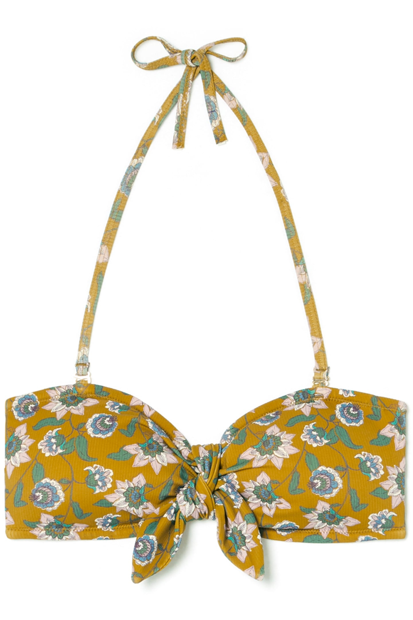 BIKINI TOP WALNUT CINNAMON FLOWERS 1