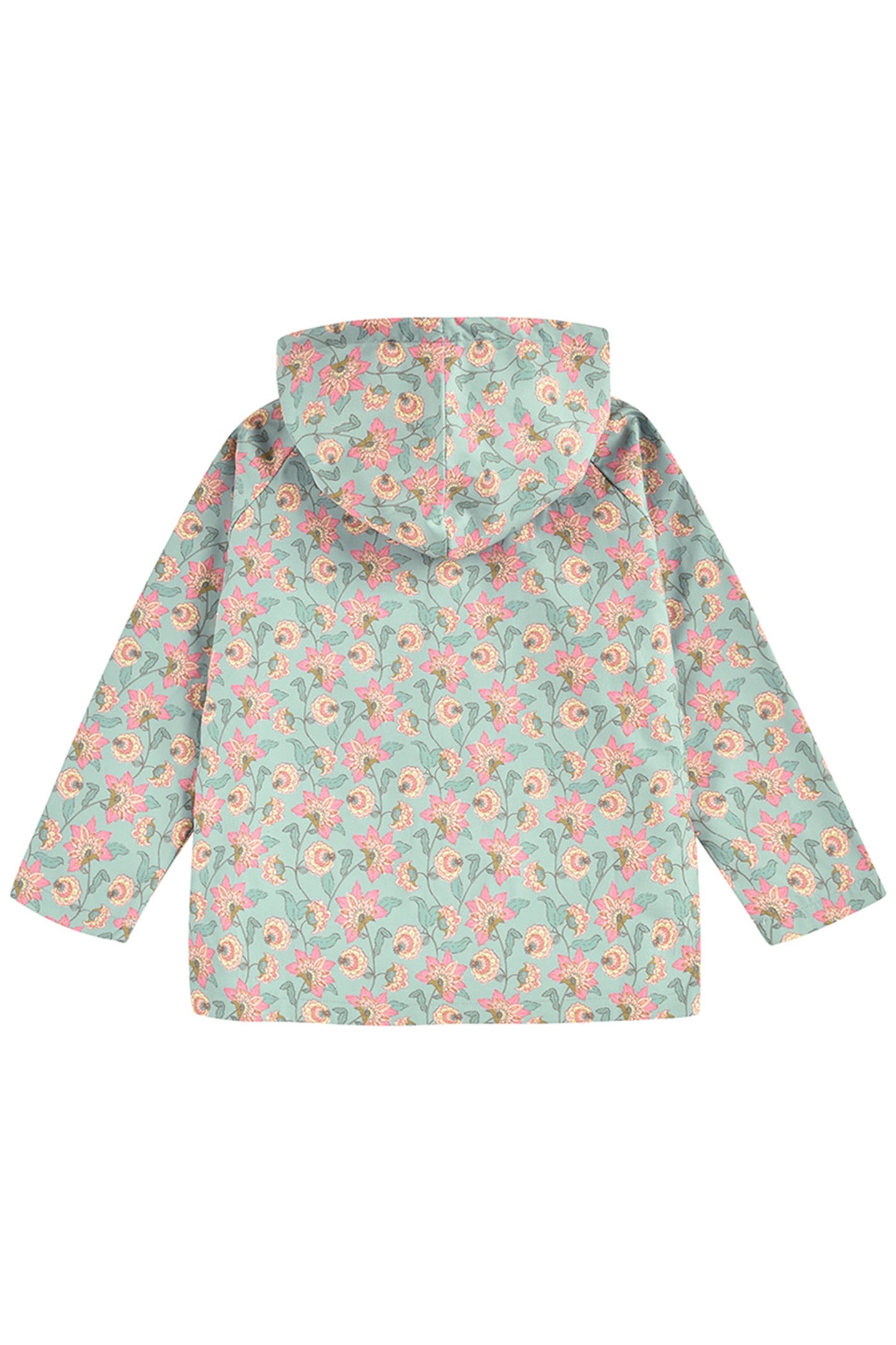 RAINCOAT MANOUKIA TURQUOISE FLOWERS 3