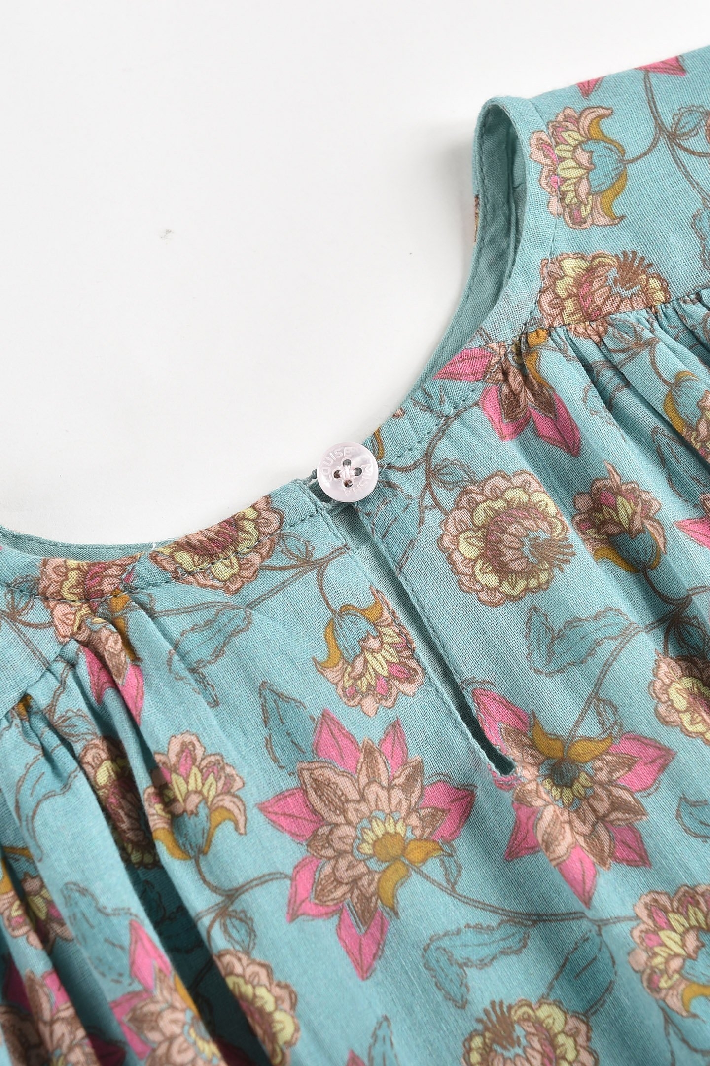 DRESS BISIALI TURQUOISE FLOWERS 6
