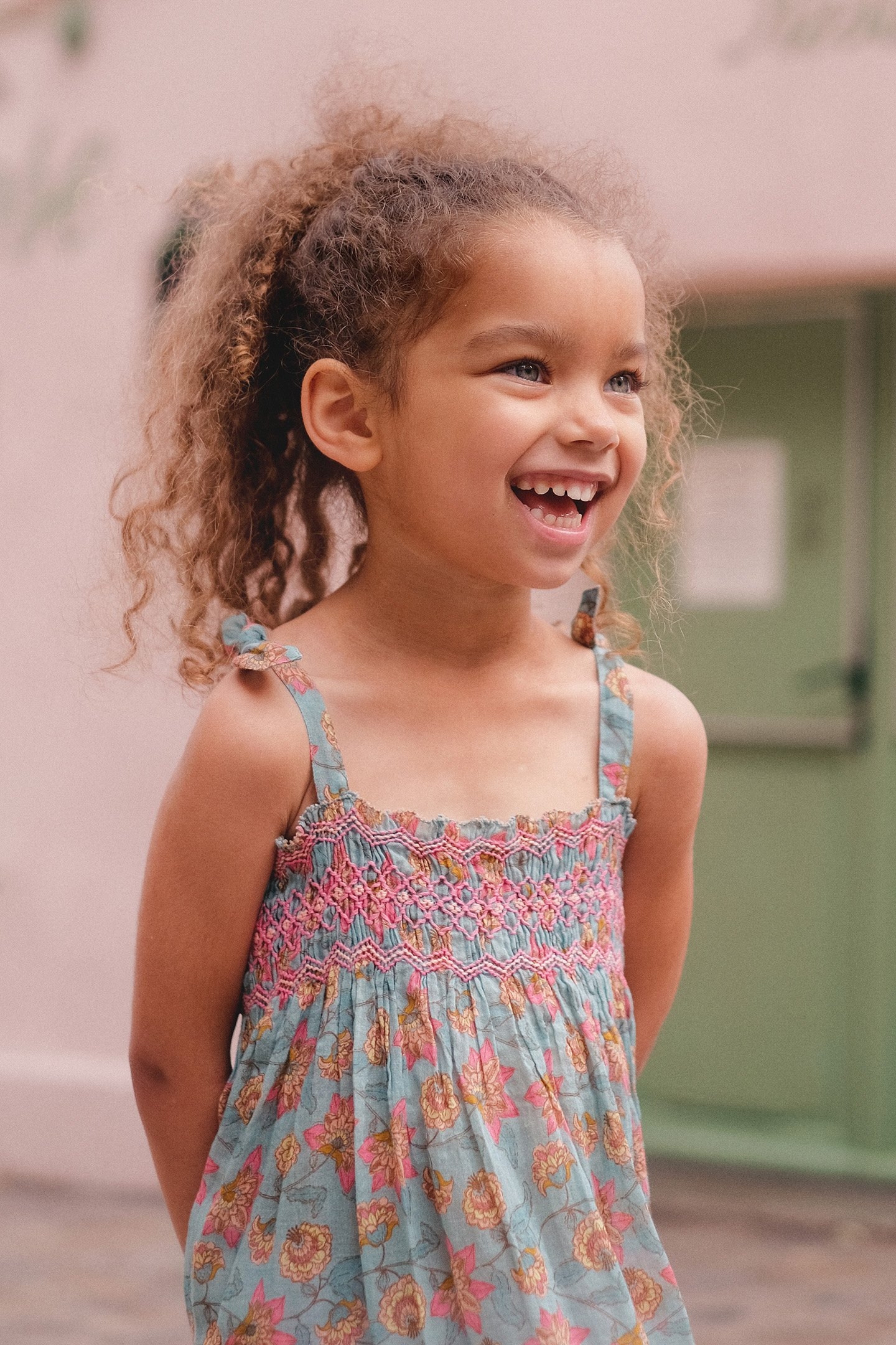 DRESS MARCELINE TURQUOISE FLOWERS 6