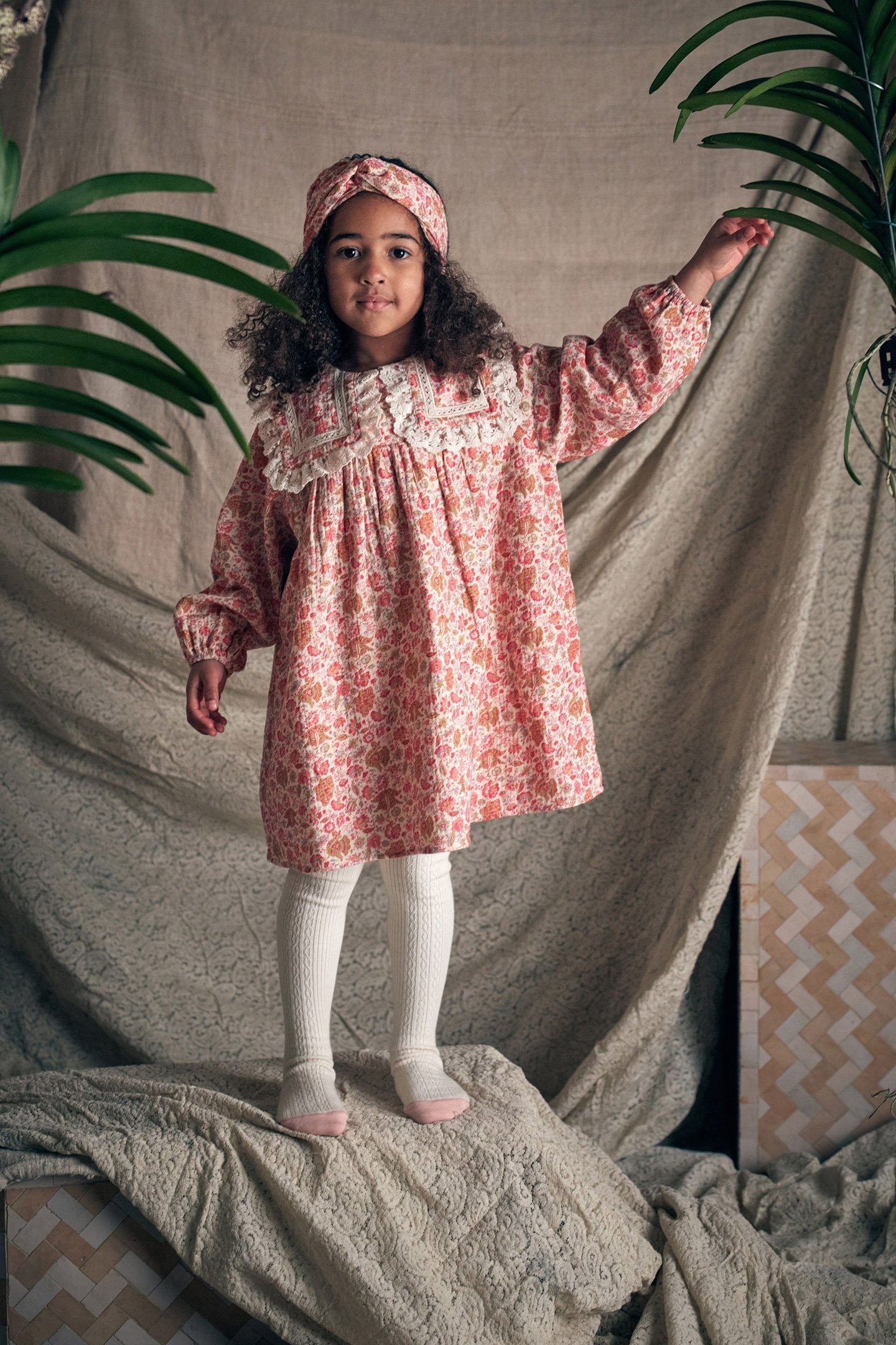 DRESS ARINOLA CREAM FLOWER FIELDS 1