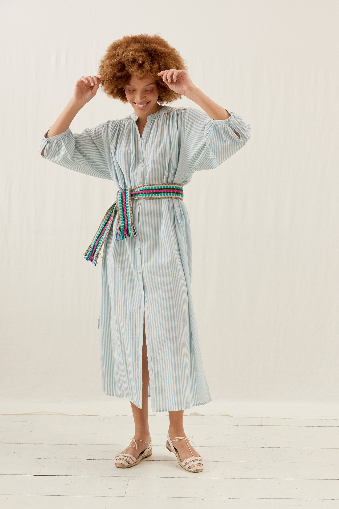 DRESS DEEPALINA BLUE STRIPES 1