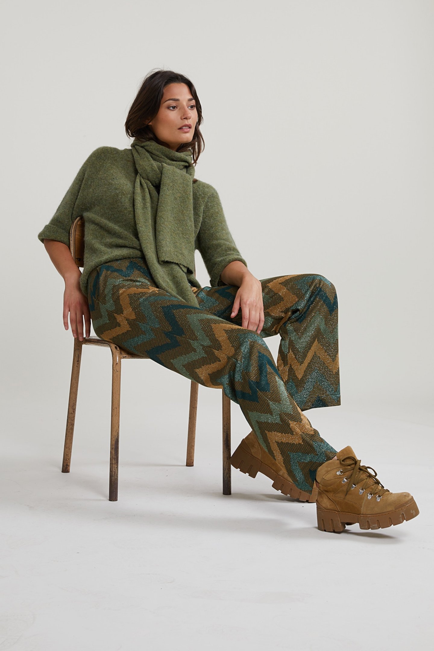 KHAKI/BROWN KNITTED FANTASY PANTS 3