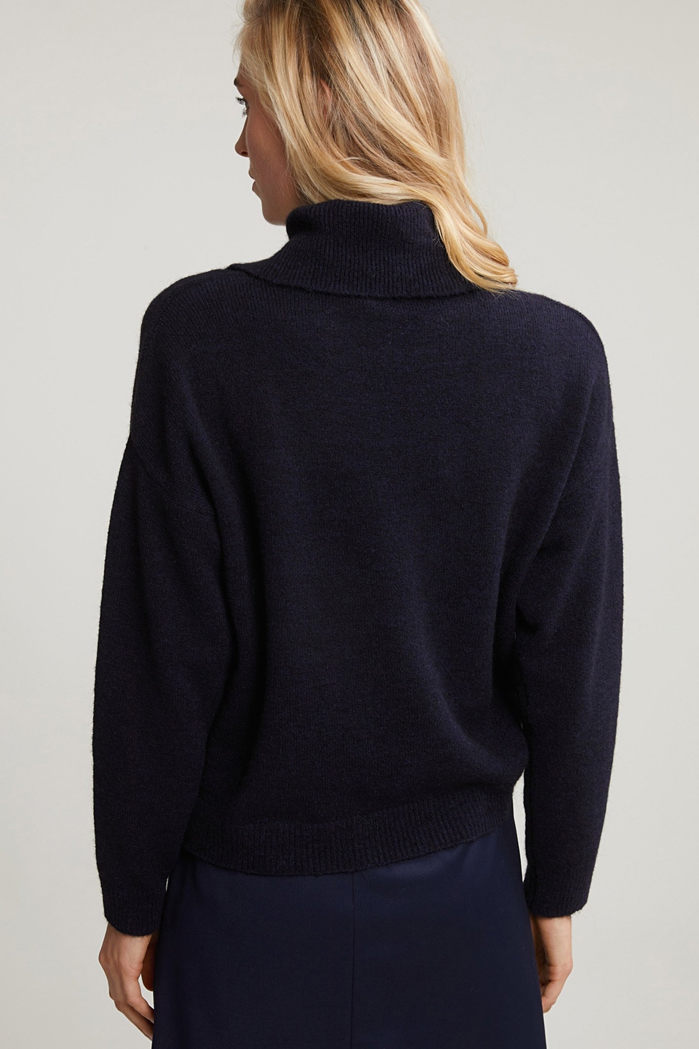 NAVY MOCK NECK SWEATER LONG SLEEVES 2