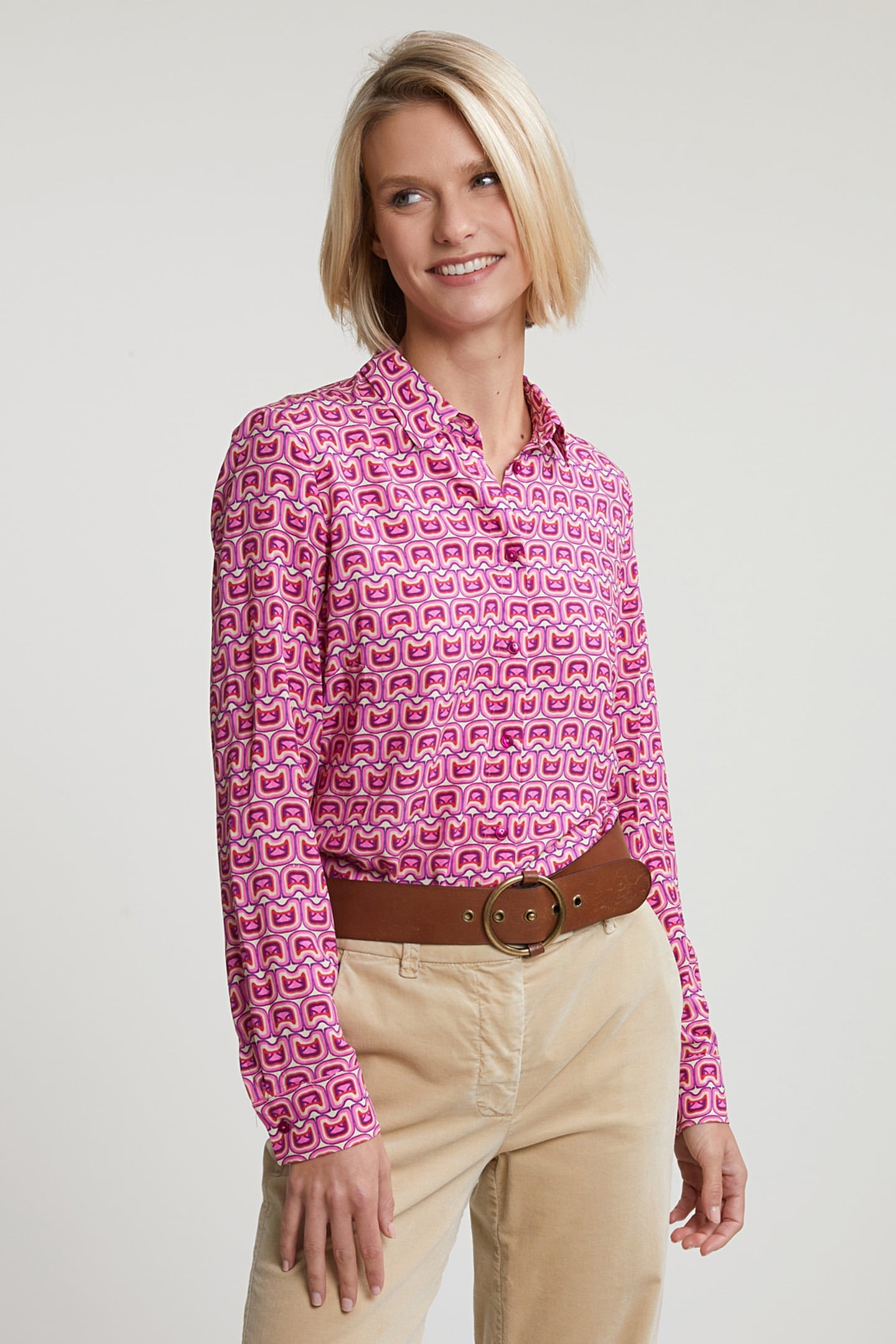 PINK/BEIGE FANTASY BLOUSE LONG SLEEVES 1