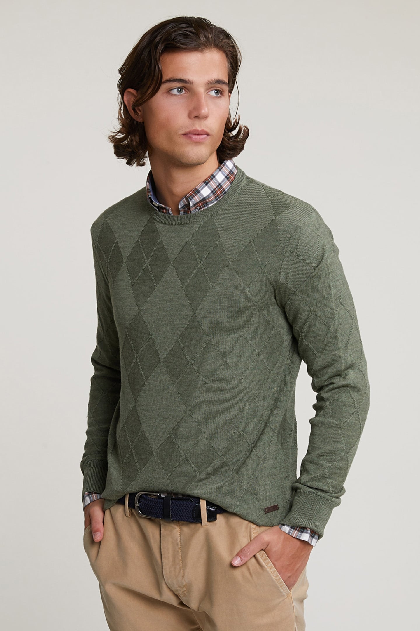 CUSTOM FIT MERINO CREW NECK SWEATER FYNBOSS MIX 1