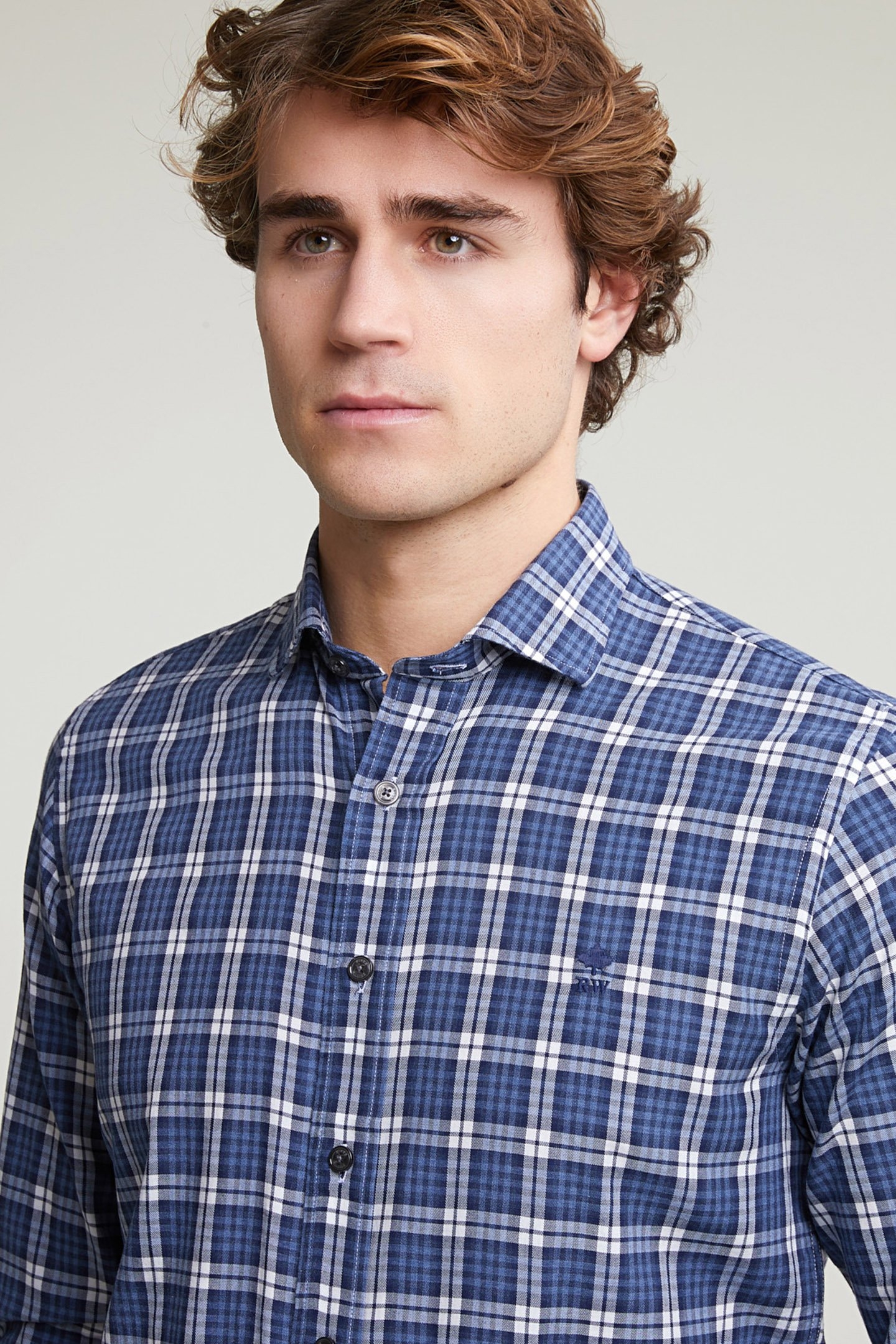 CUSTOM FIT CHECKED SHIRT BLUE/WHITE 4