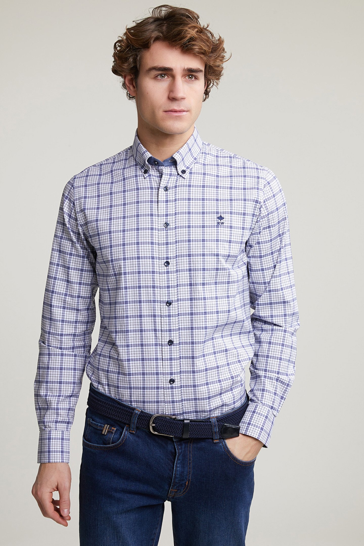 CUSTOM FIT CHECKED SHIRT MULTI 1