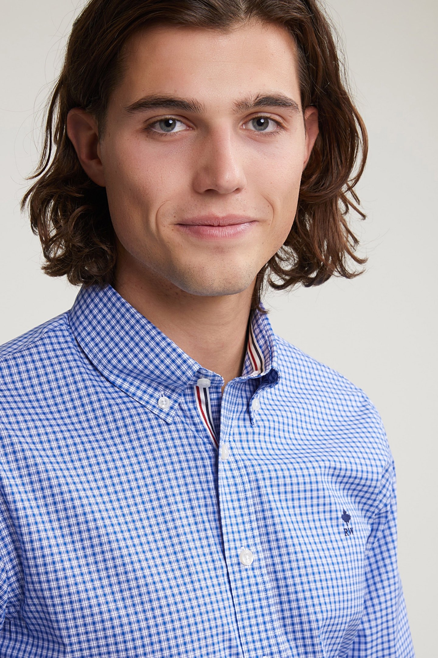 CUSTOM FIT CHECKED SHIRT BLUE/WHITE 4